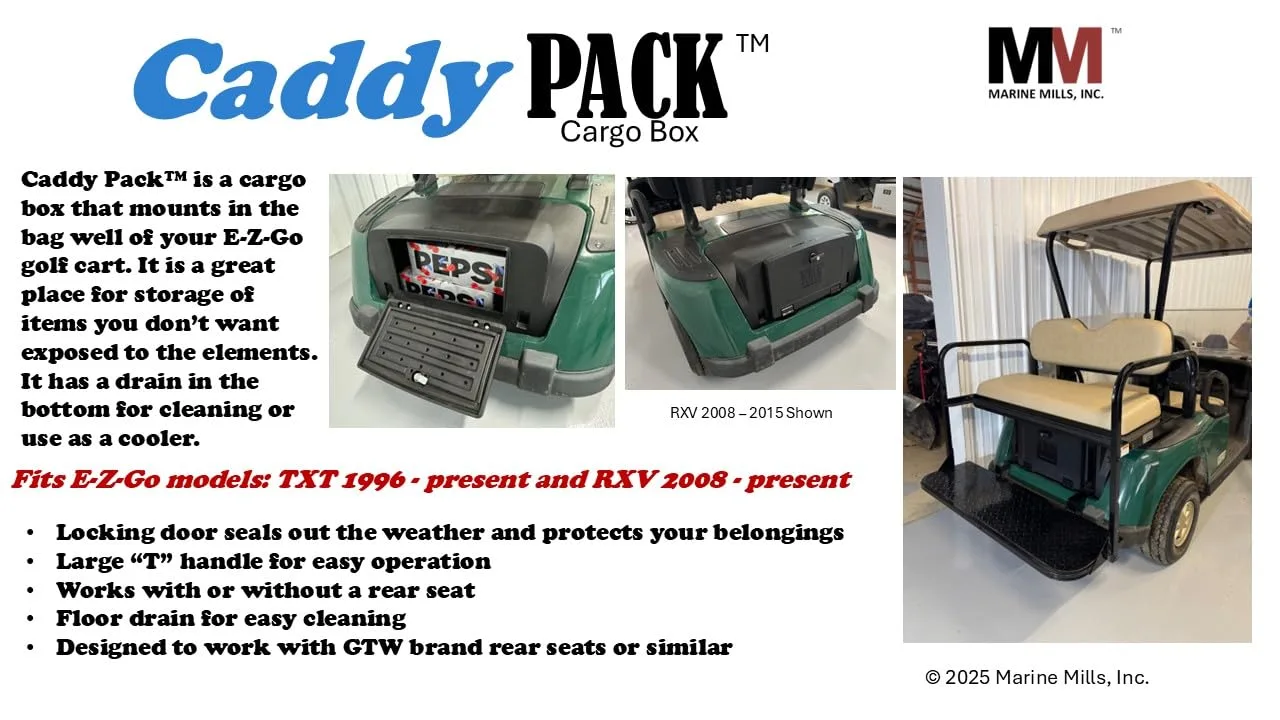 Caddy Shift Caddy Pack Cargo Box for E-Z-GO RXV 2008-2015 image 3