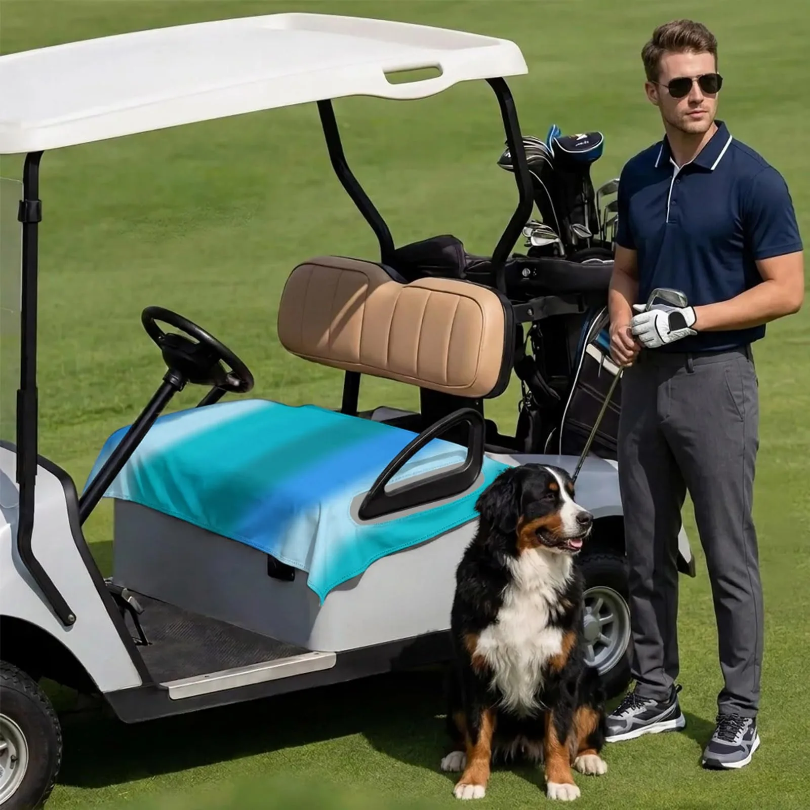 DecorLovee Blue Golf Cart Seat Cover 51 x 31 Inch image 3