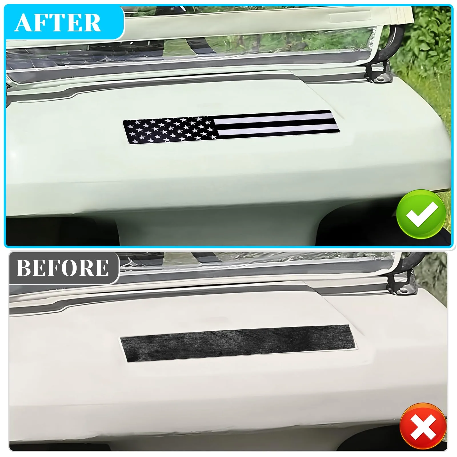 Alicatong American Flag Front Name Plate Insert for Club Car DS & Carryall - 1014198 image 3