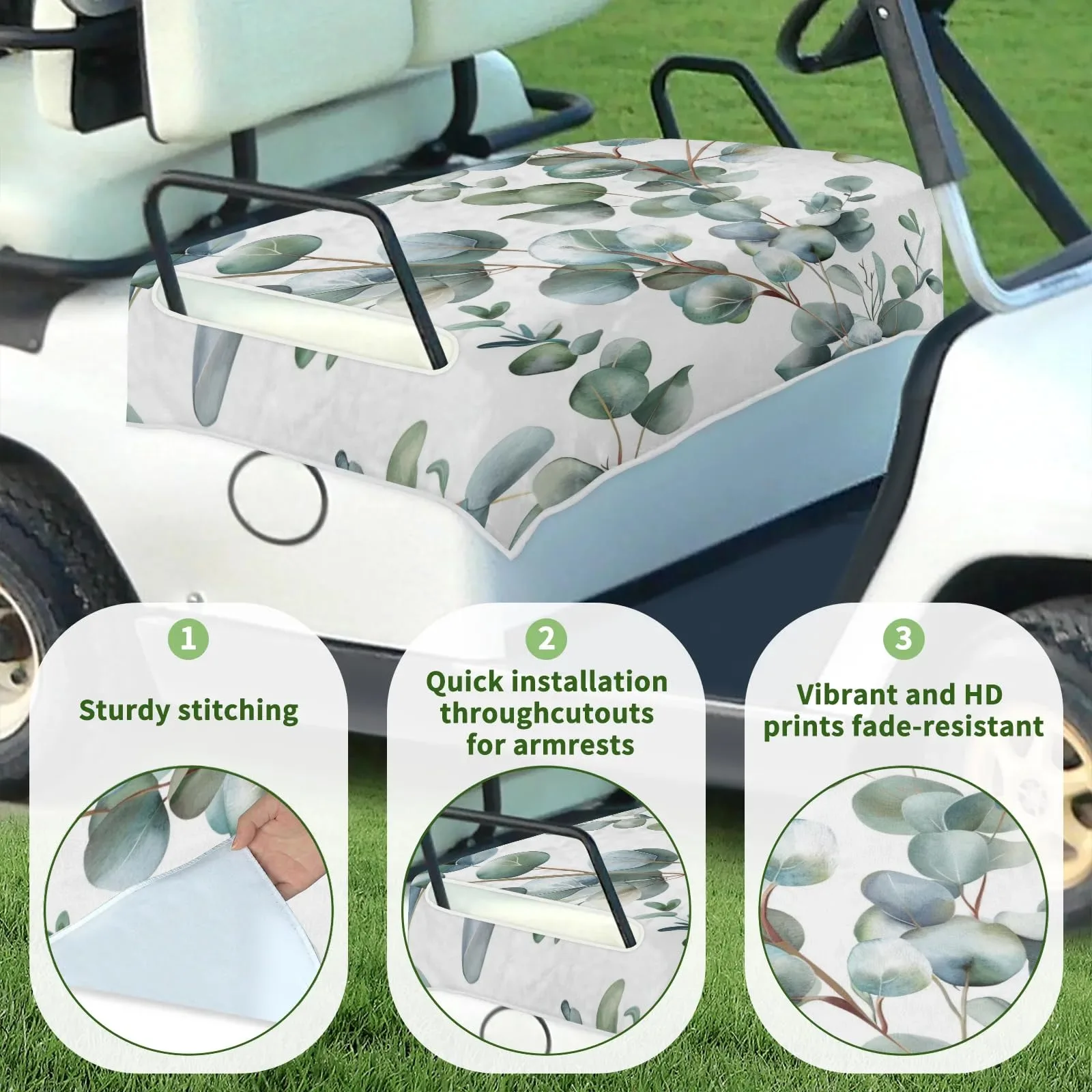 Tiveruda Eucalyptus Golf Cart Seat Cover for Double Seats image 3