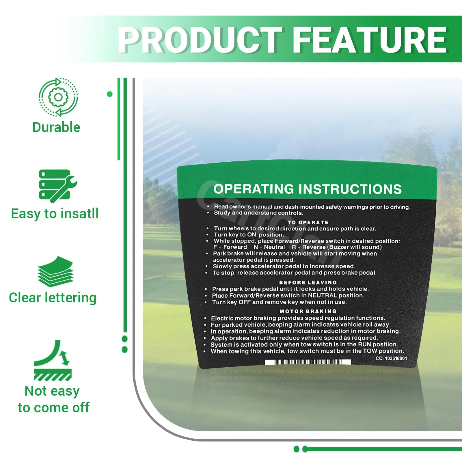 CartClan Club Car DS Steering Wheel & Dashboard Decal Kit image 4