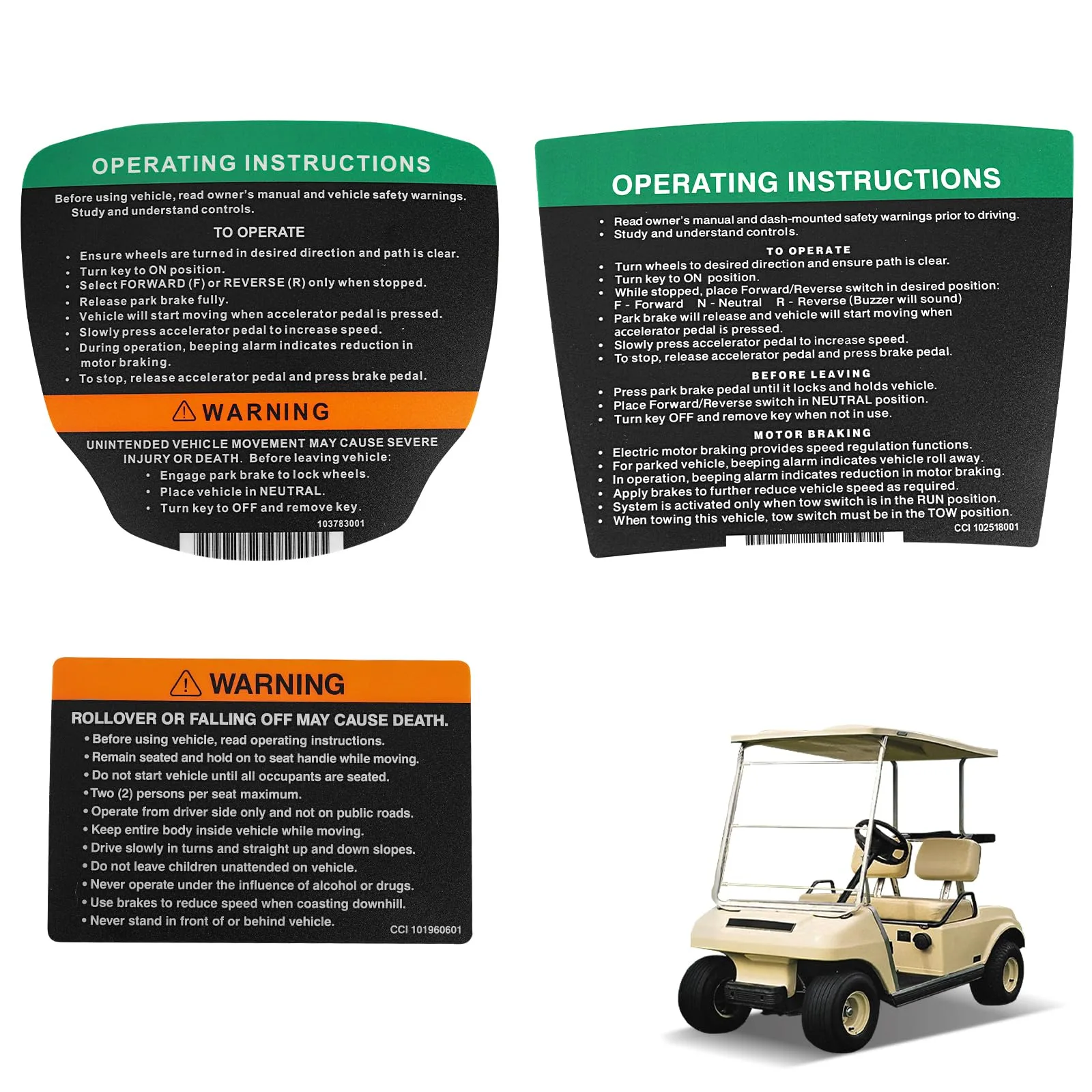 CartClan Club Car DS Steering Wheel & Dashboard Decal Kit