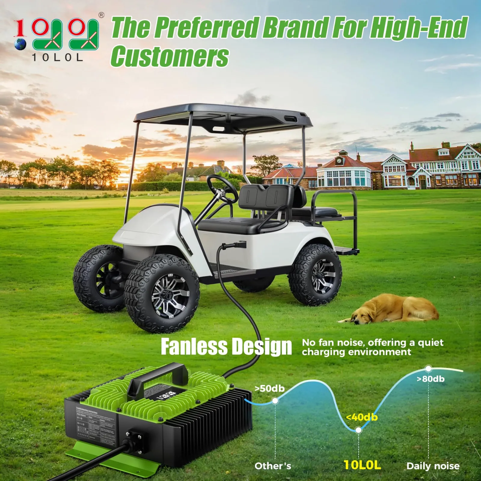 10L0L 36V 18A Charger for E-Z-GO TXT Golf Carts image 2