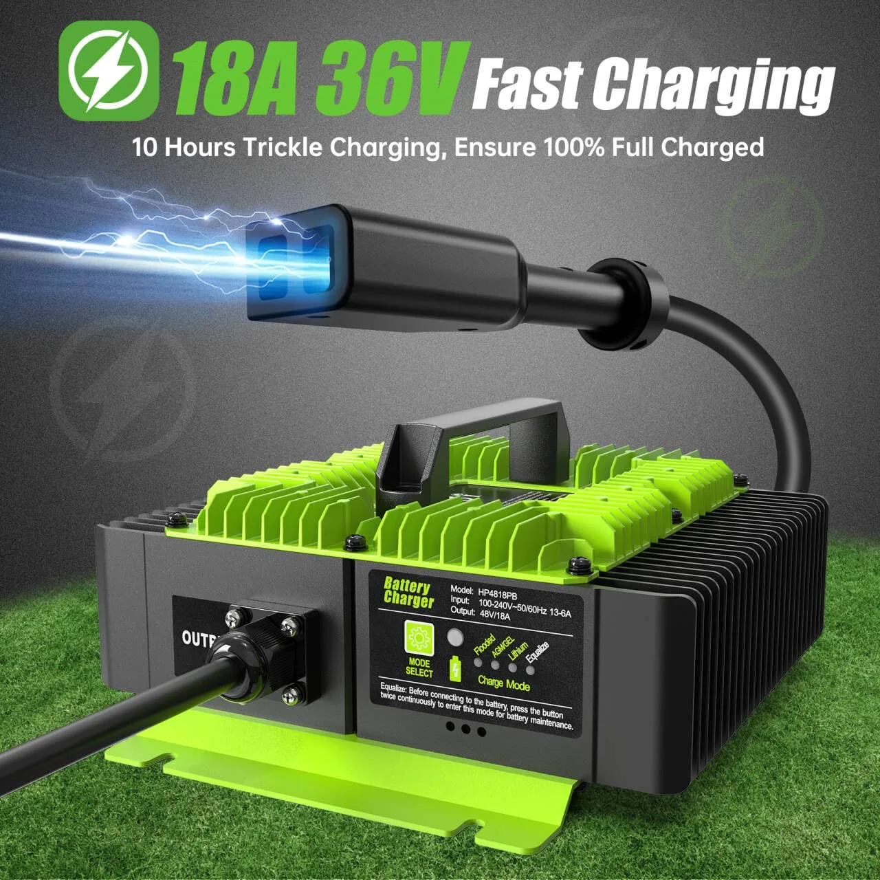 10L0L 36V 18A Charger for E-Z-GO TXT Golf Carts image 3