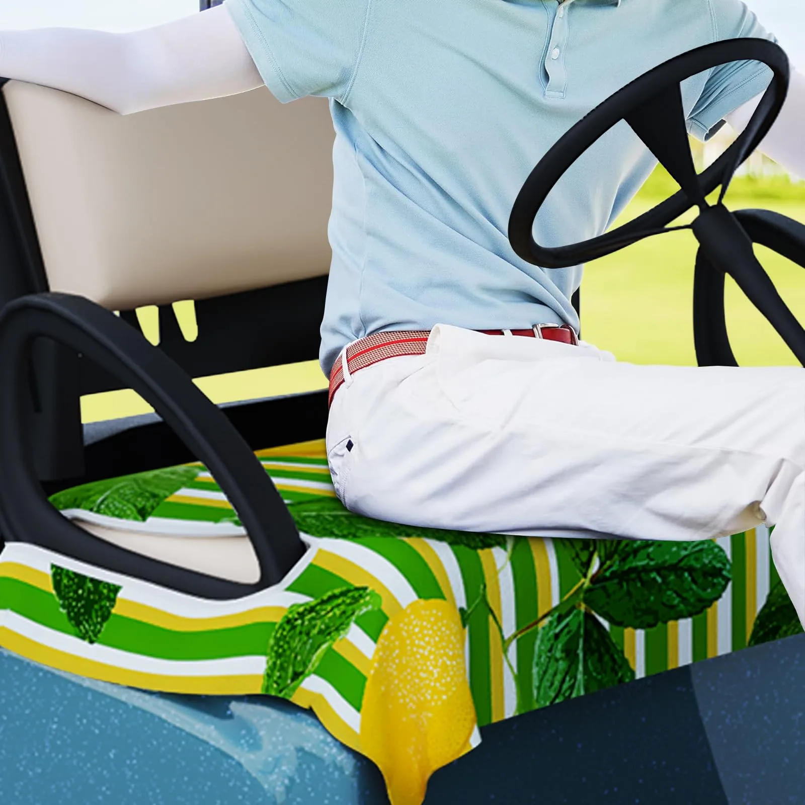 ZOCOZY Green Lemon 55x32 Microfiber Golf Cart Seat Cover image 3