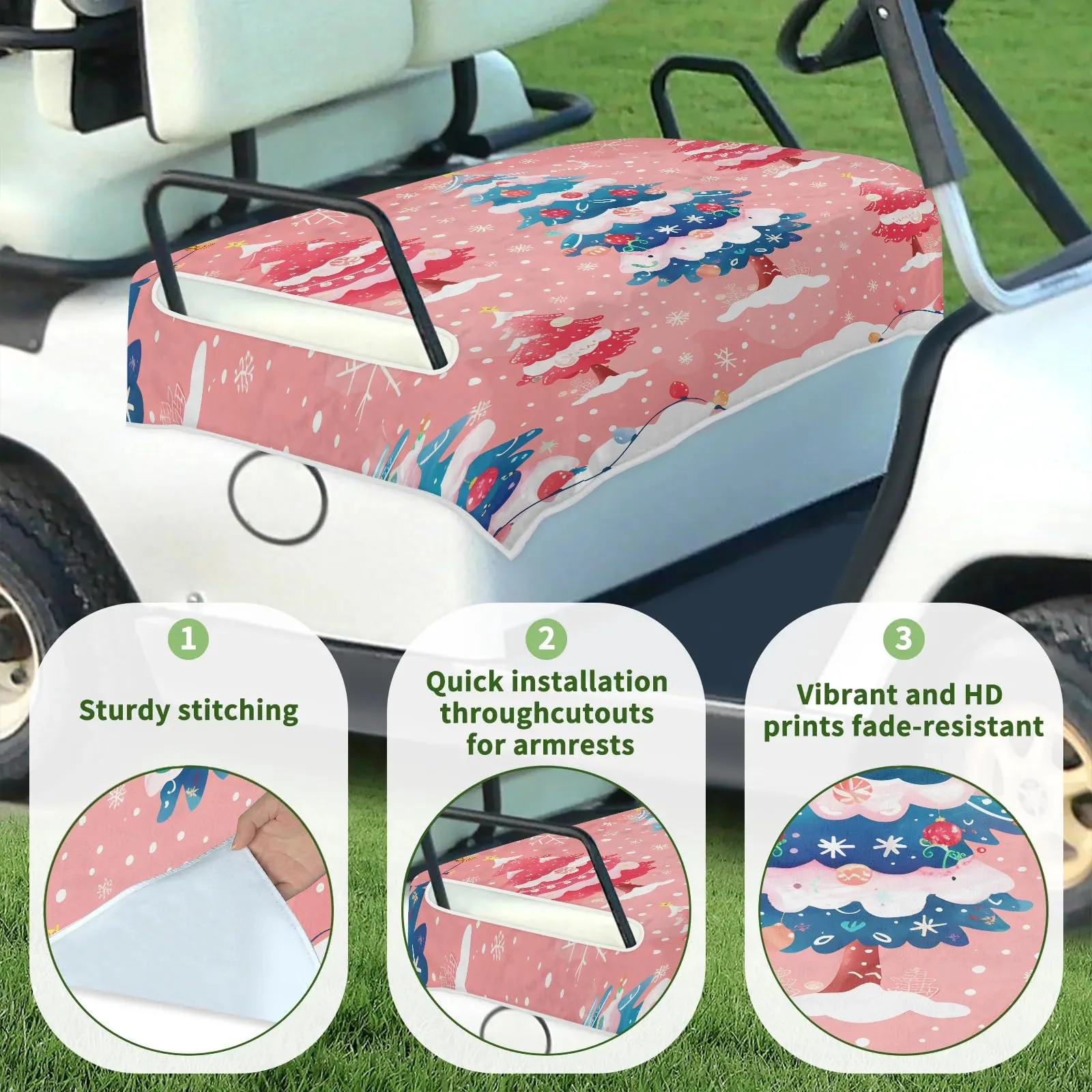 Tiveruda Christmas Tree Golf Cart Seat Cover 51 x 31 in image 3