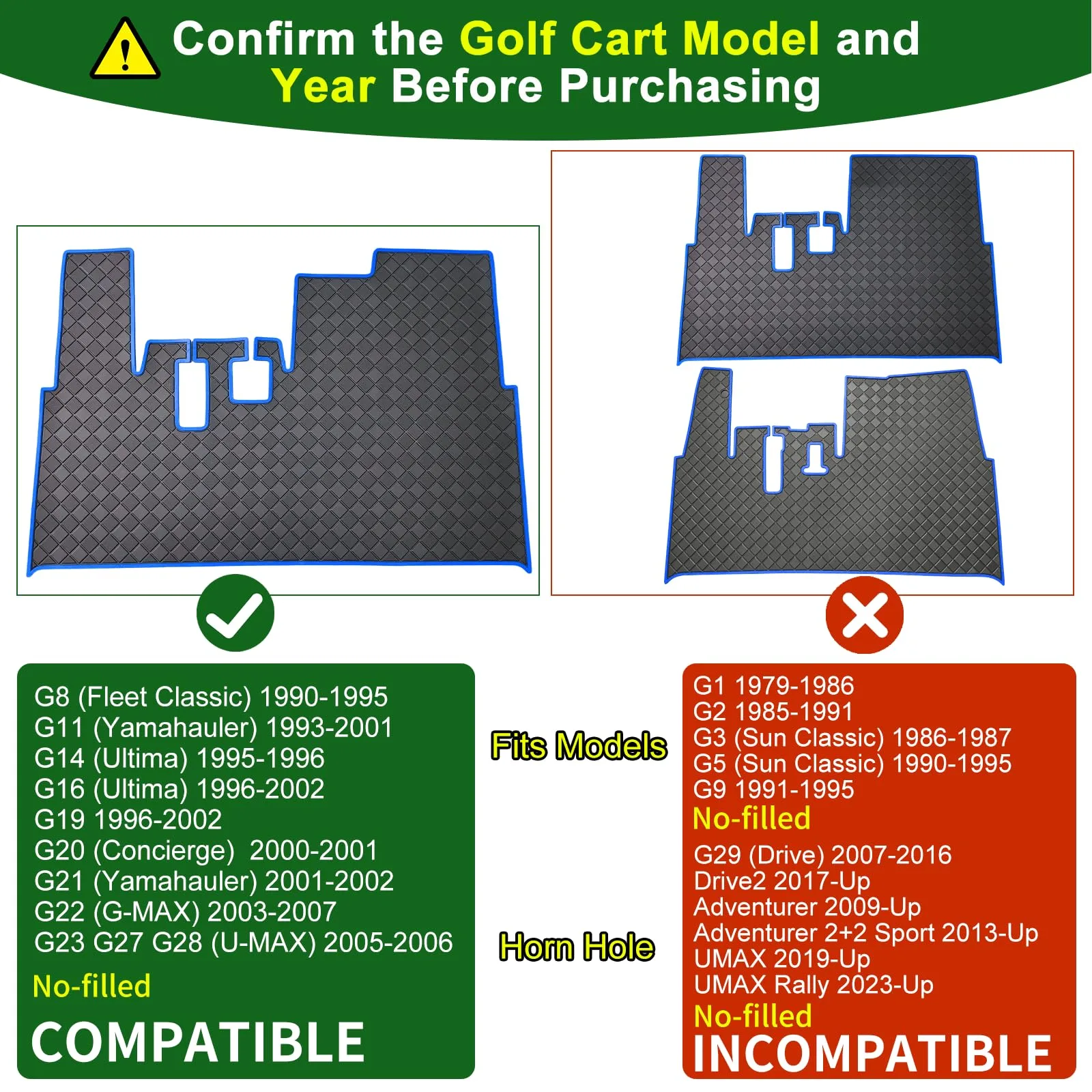 Cartalia Floor Mat for Yamaha G8-G28 Golf Carts YG8-G22FM image 3