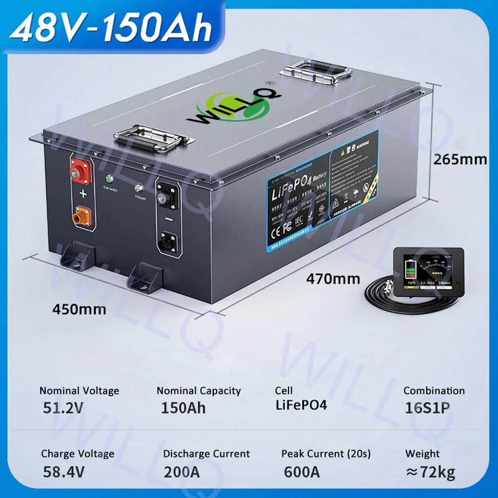 WILLQR 48V 150Ah LiFePO4 Golf Cart Battery image 2