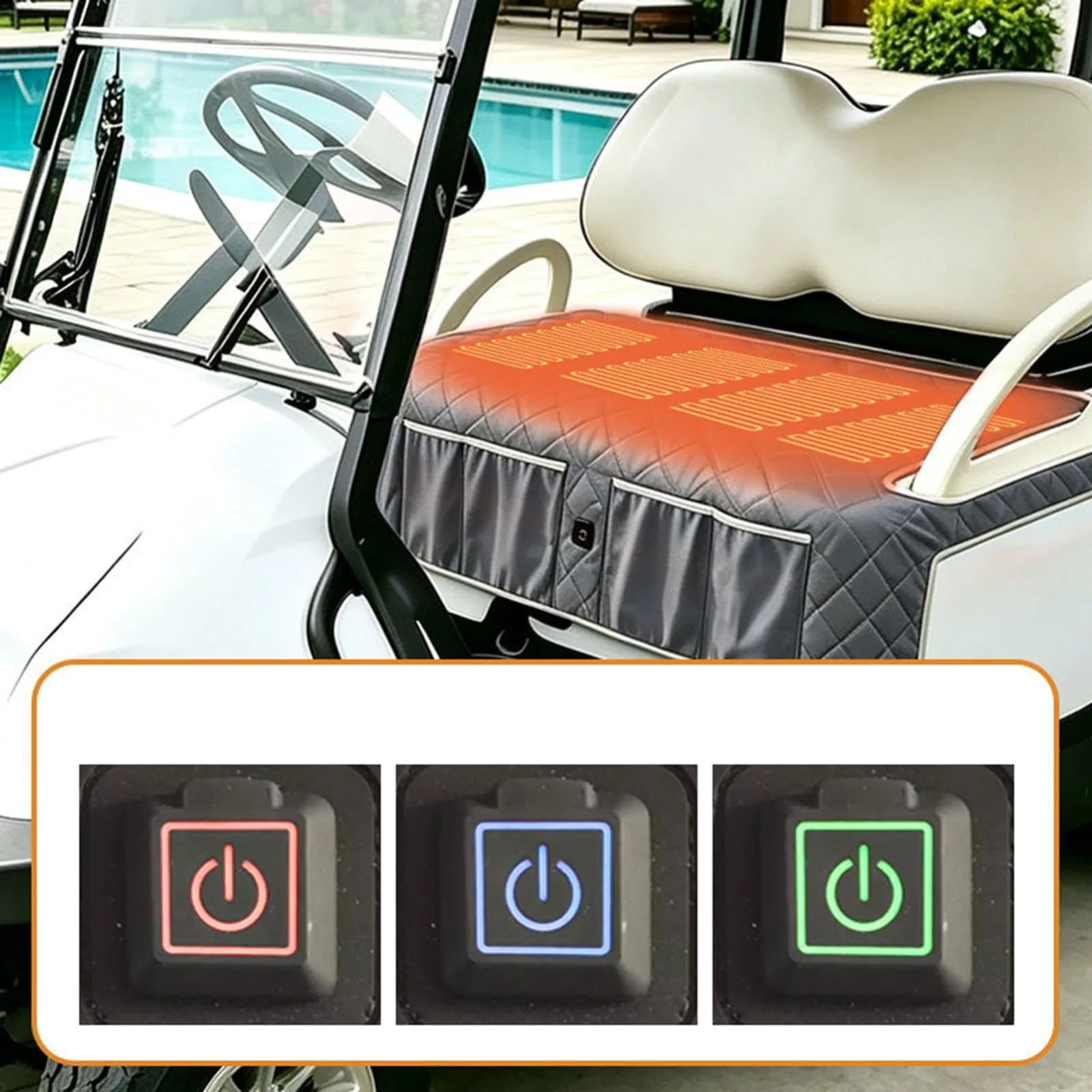 Generic 4-Zone Heated Golf Cart Seat Cover 5V image 3