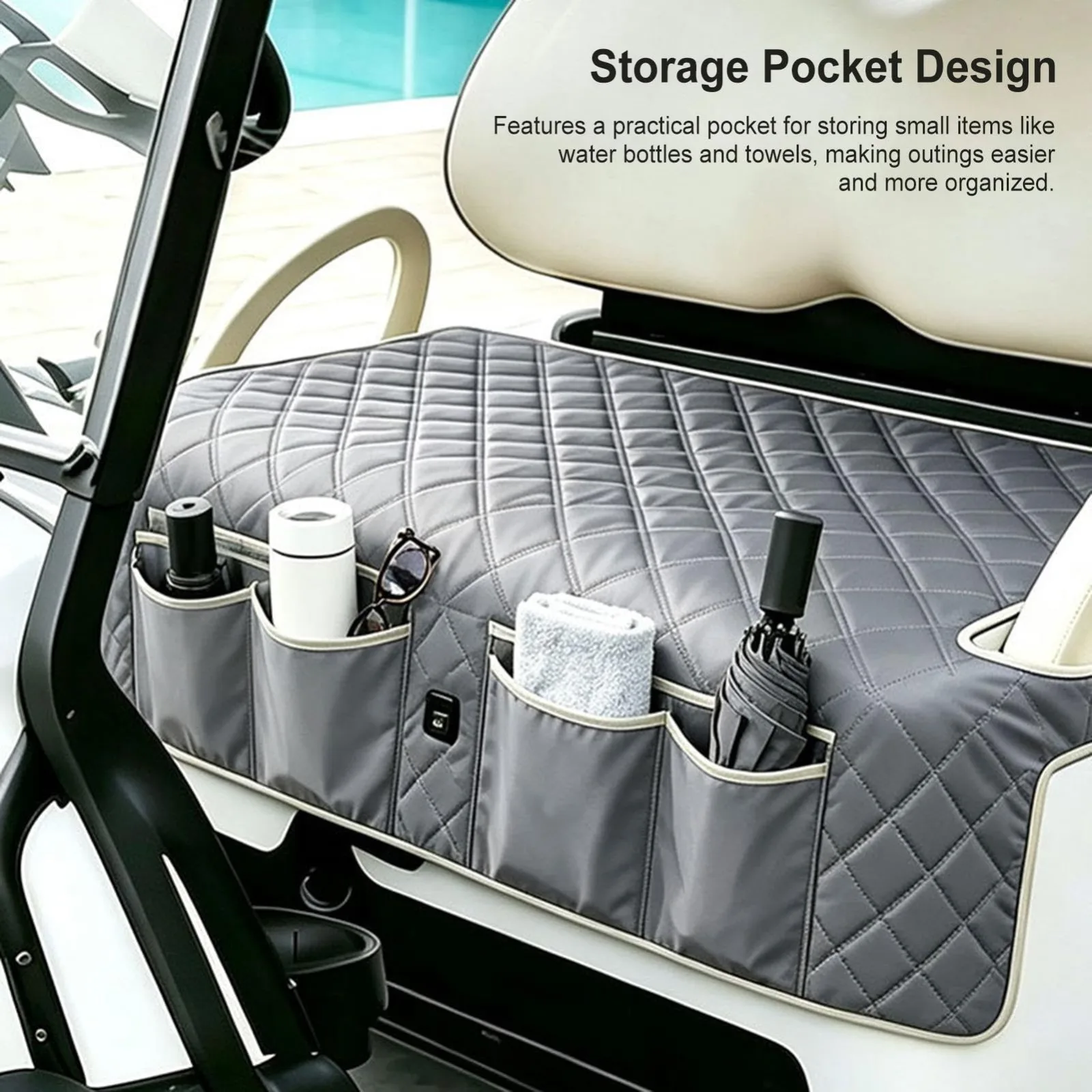 Generic 4-Zone Heated Golf Cart Seat Cover 5V image 4