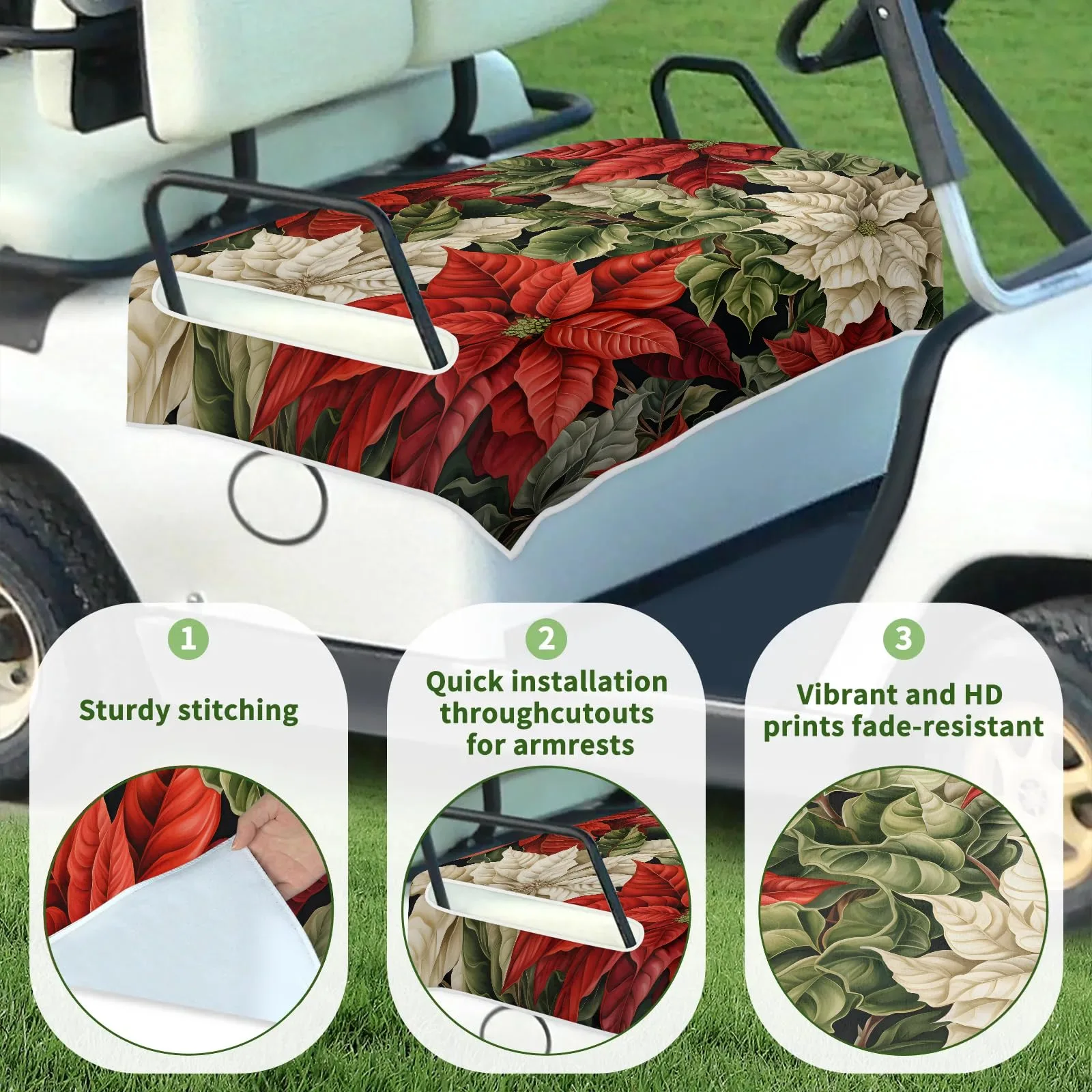 Tiveruda Golf Cart Seat Cover for Double Seats image 3