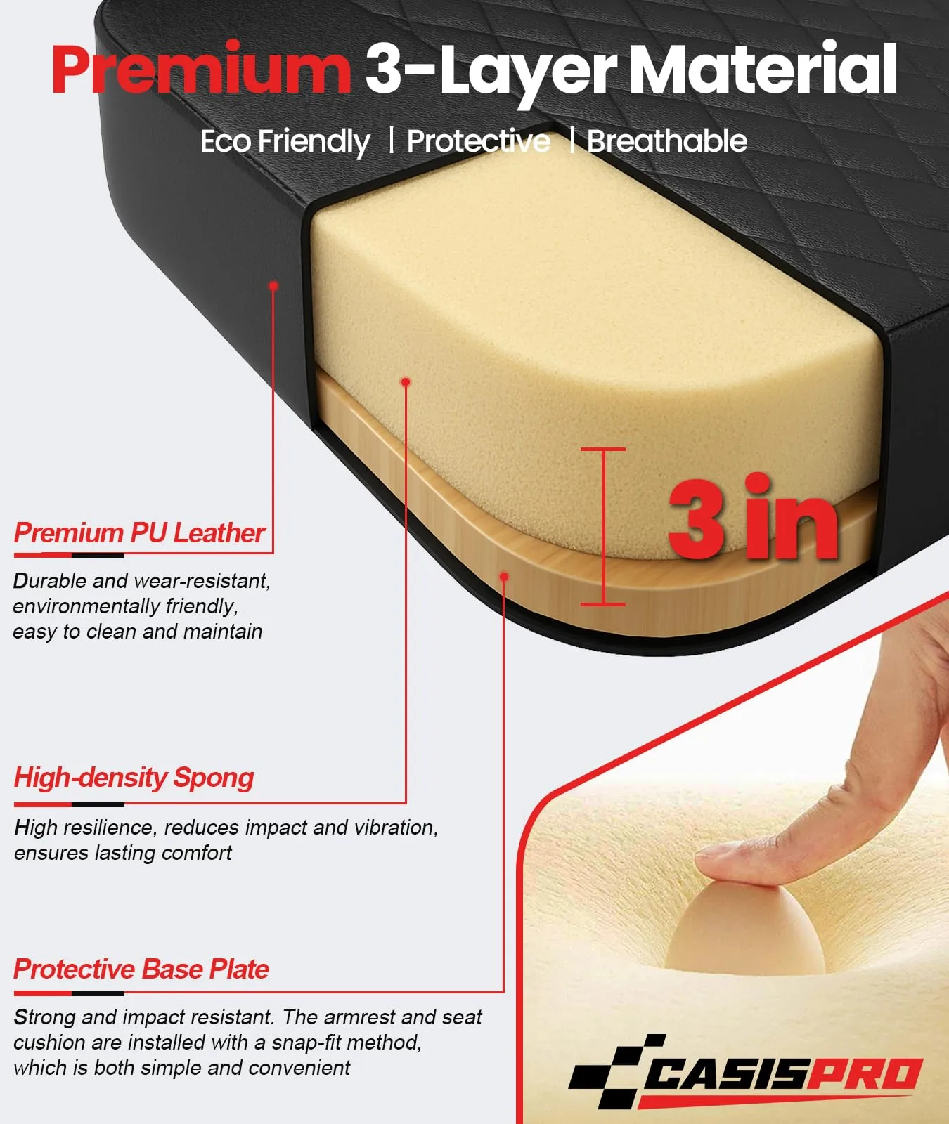 CASISPRO Front Seat Cushion for E-Z-GO RXV 2008+ image 3