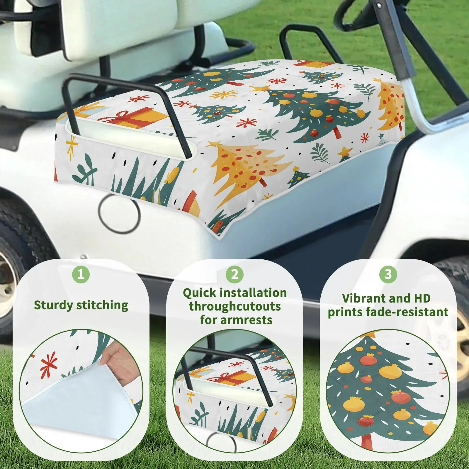 Tiveruda Golf Cart Seat Cover 51" x 31" – Universal 2-Person image 3