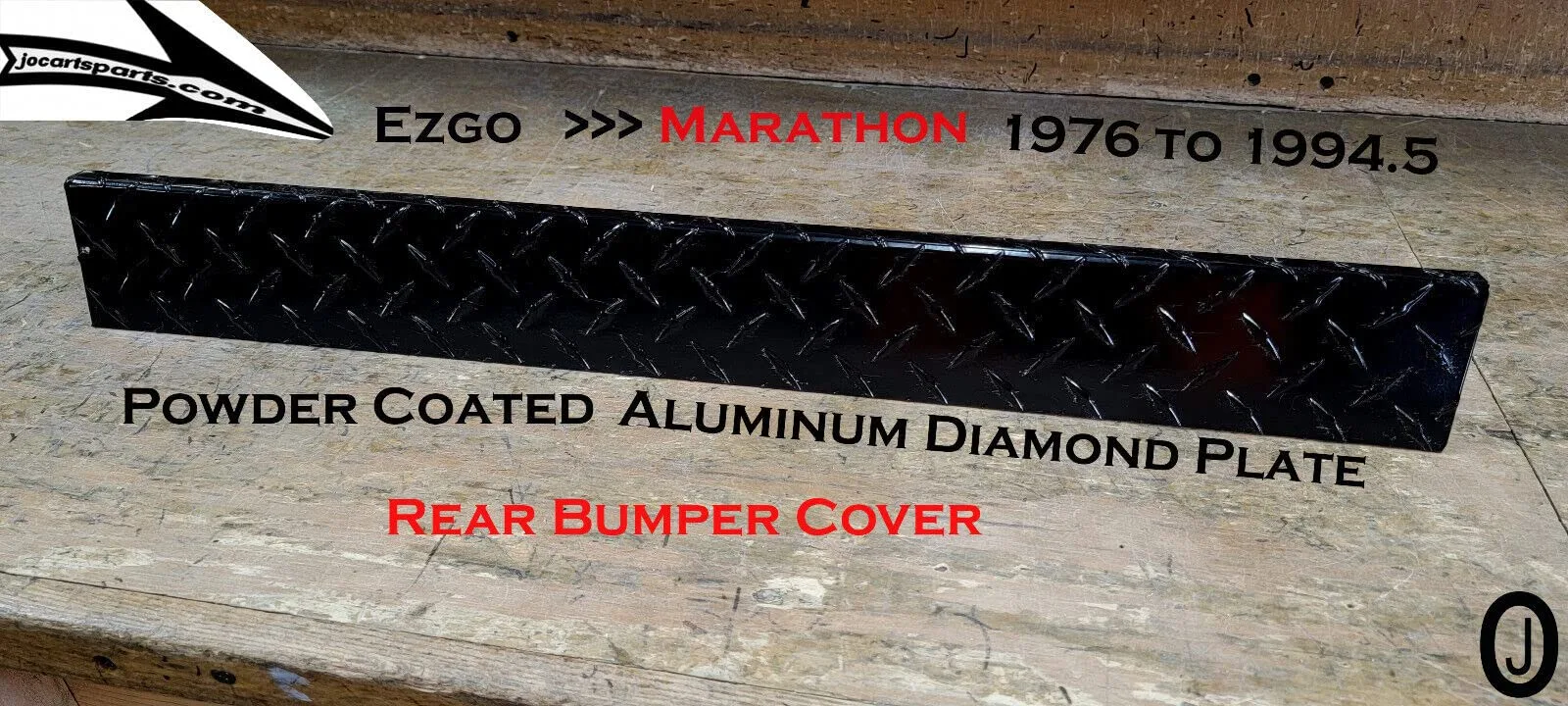 E-Z-GO Marathon Rear Bumper Cover, Black Diamond Plate image 2