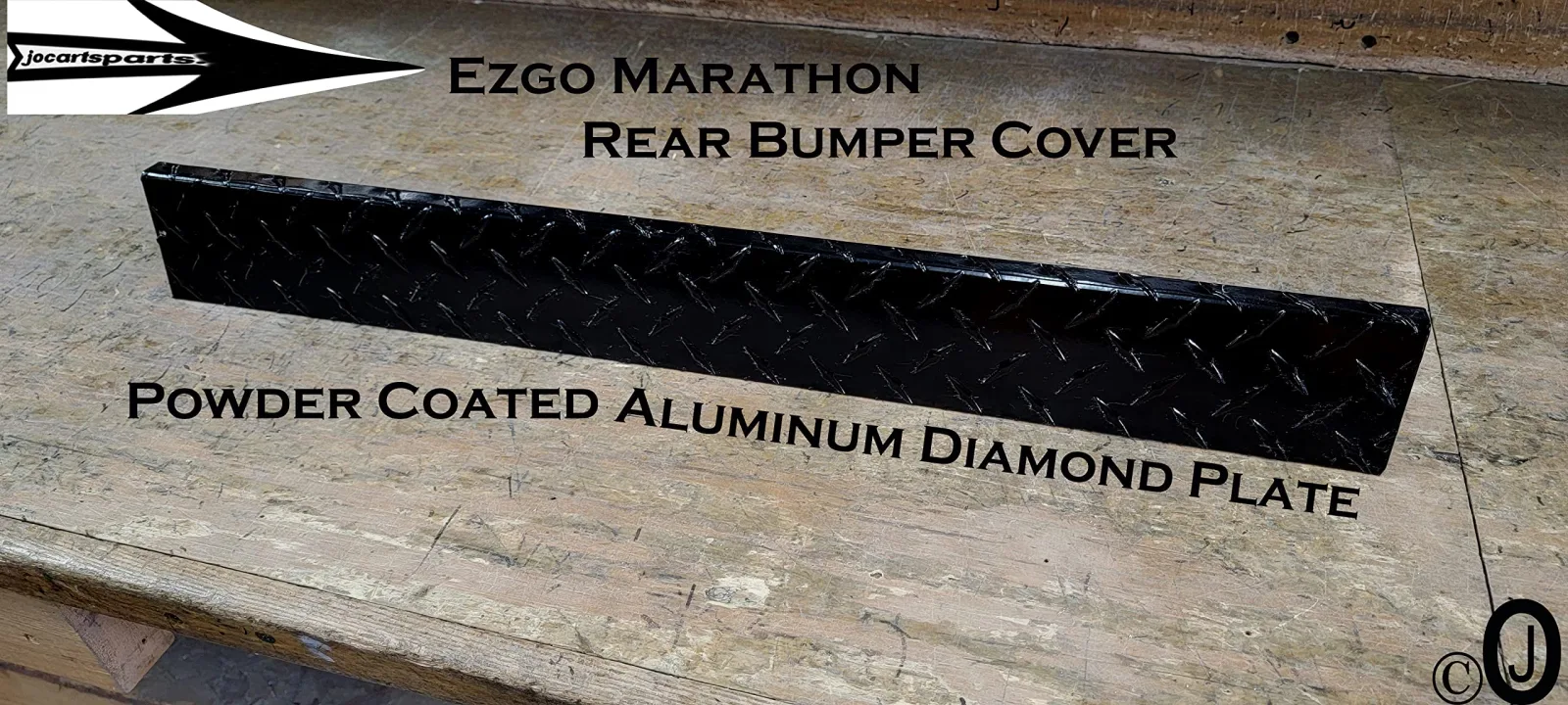 E-Z-GO Marathon Rear Bumper Cover, Black Diamond Plate image 4