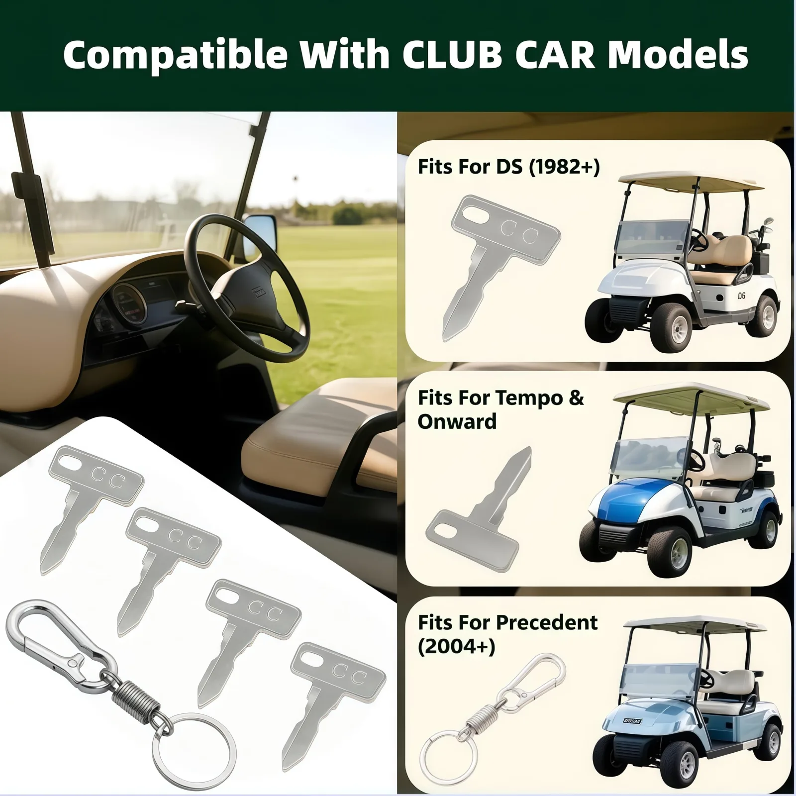 GENOUR Club Car Golf Cart Ignition Keys OEM 1012505 image 4