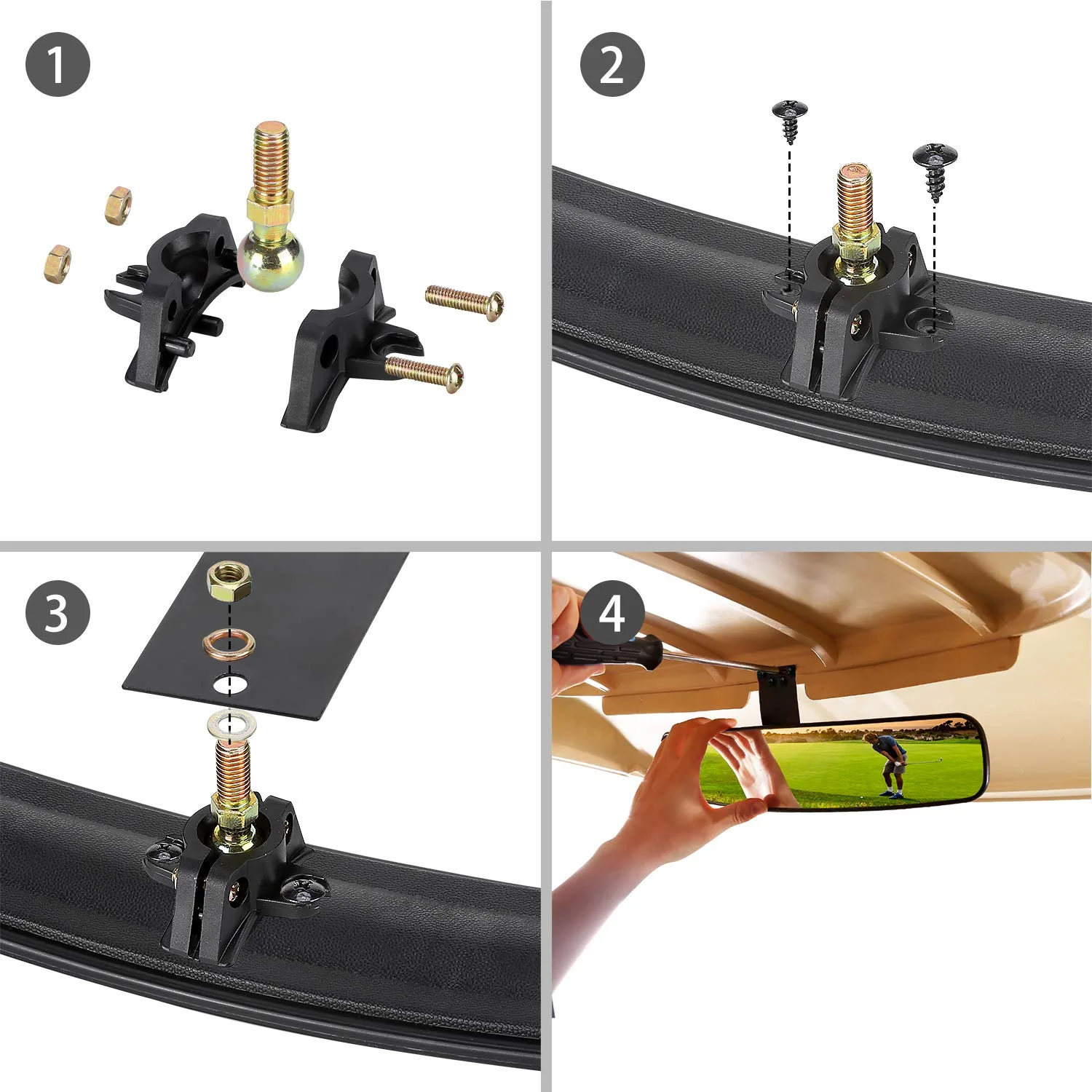 10L0L 16.5 x 3.2 in Panoramic Rear View Mirror — 50008-A image 4