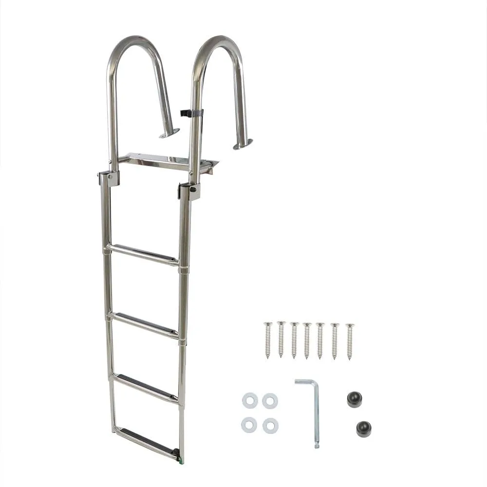 Generic Mod-G33S-1238 Four-Step Stainless Steel Boat Ladder