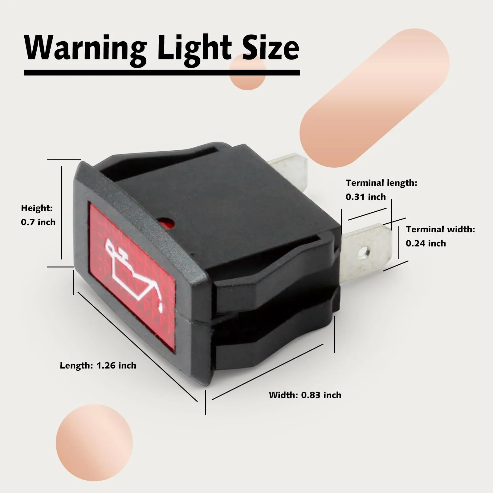 WPXITOO 1016630 Oil Warning Light for Club Car Gas Carts image 4