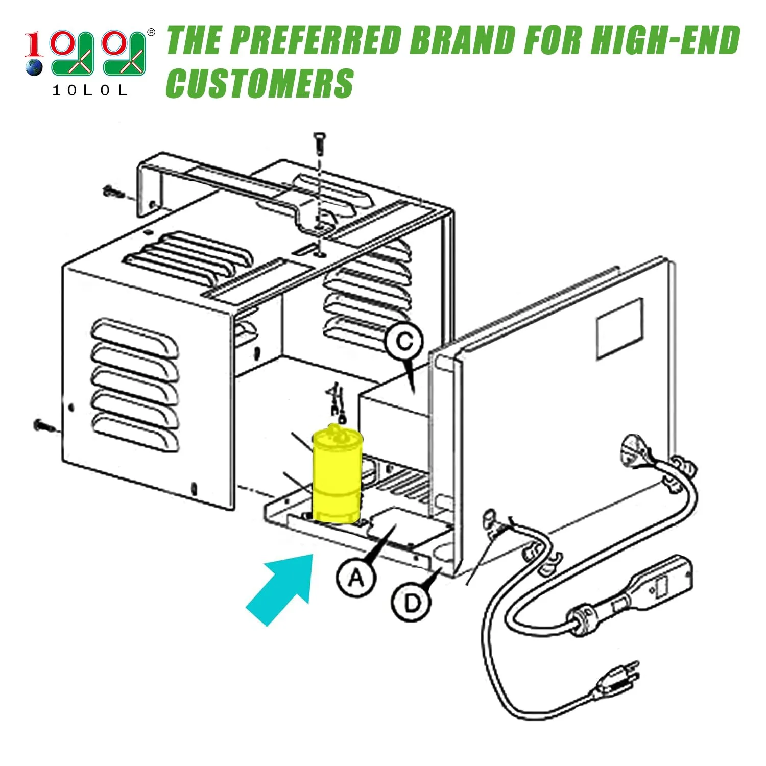 10L0L 20.5 MFD Golf Cart Charger Capacitor 370V image 2