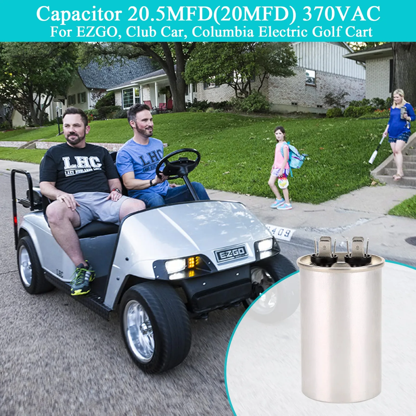 10L0L 20.5 MFD Golf Cart Charger Capacitor 370V image 4