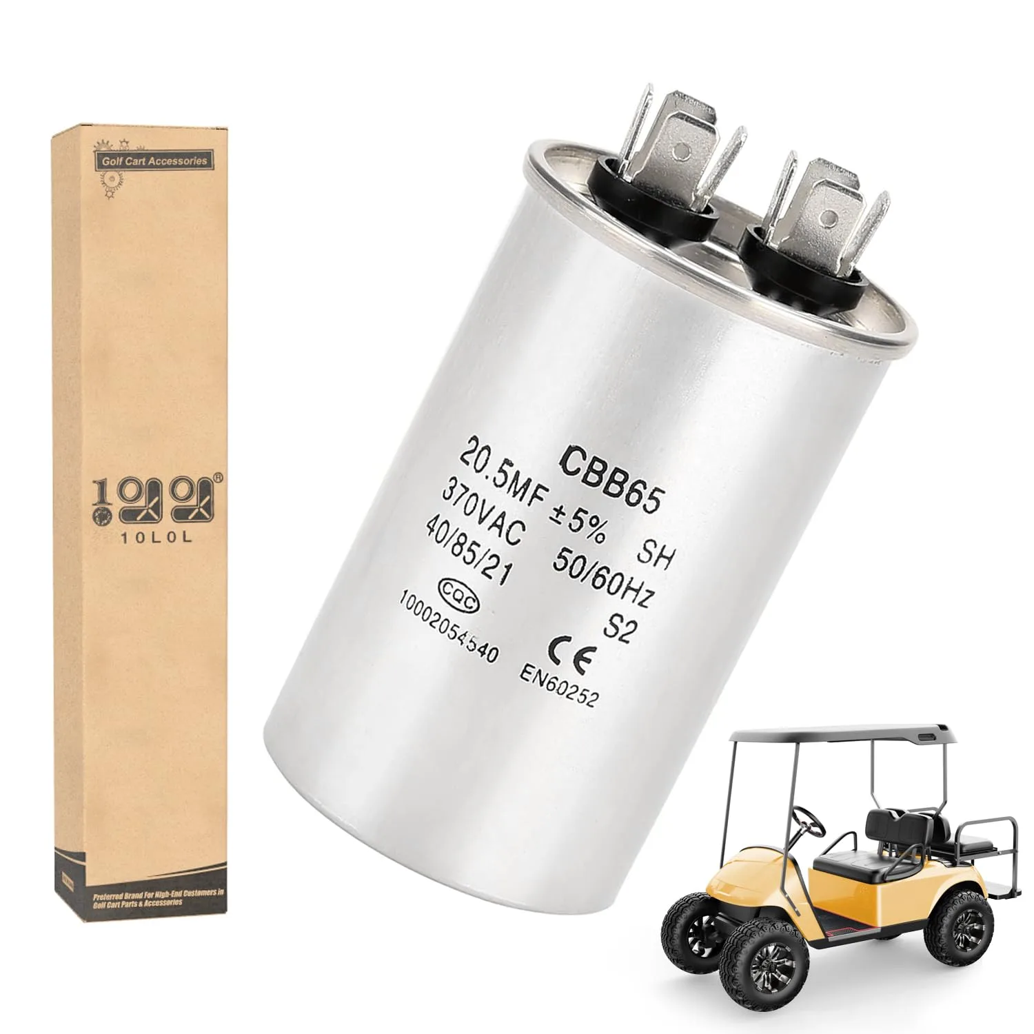 10L0L 20.5 MFD Golf Cart Charger Capacitor 370V