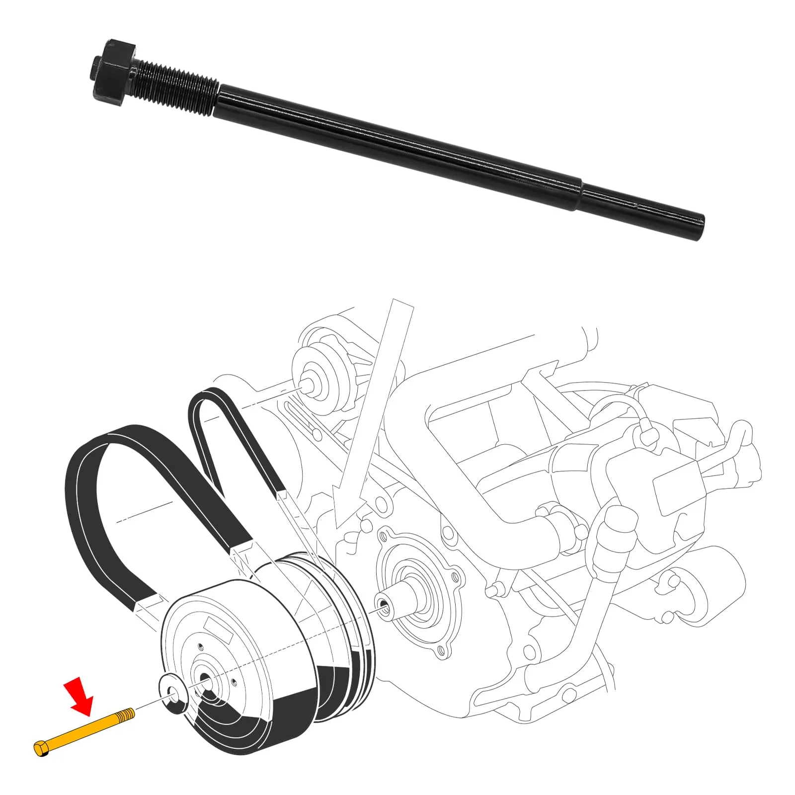 CartClan CT-0030 Clutch Puller Bolt for Club Car DS image 2