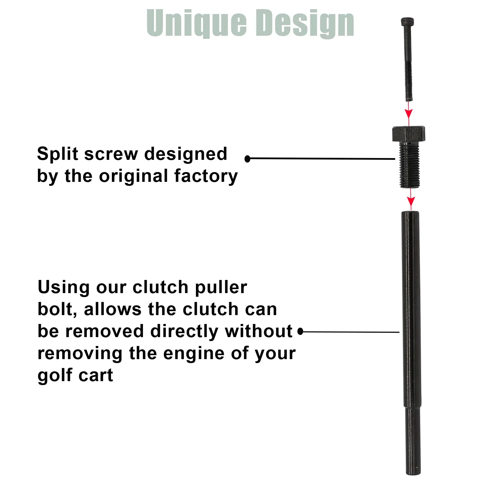 CartClan CT-0030 Clutch Puller Bolt for Club Car DS image 3