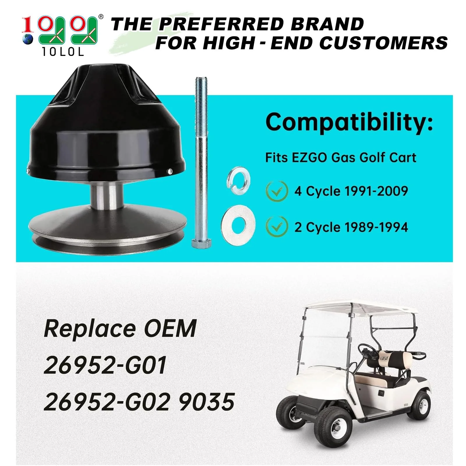 10L0L Primary Drive Clutch for E-Z-GO TXT Gas Golf Carts image 2