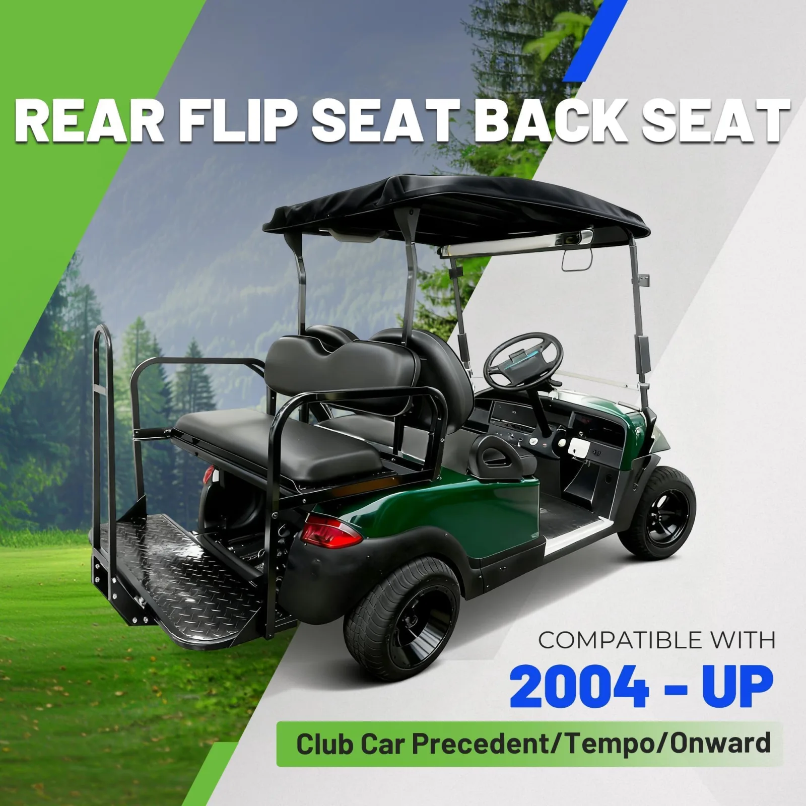 ECOTRIC Rear Seat Kit with Grab Bar for Club Car image 2