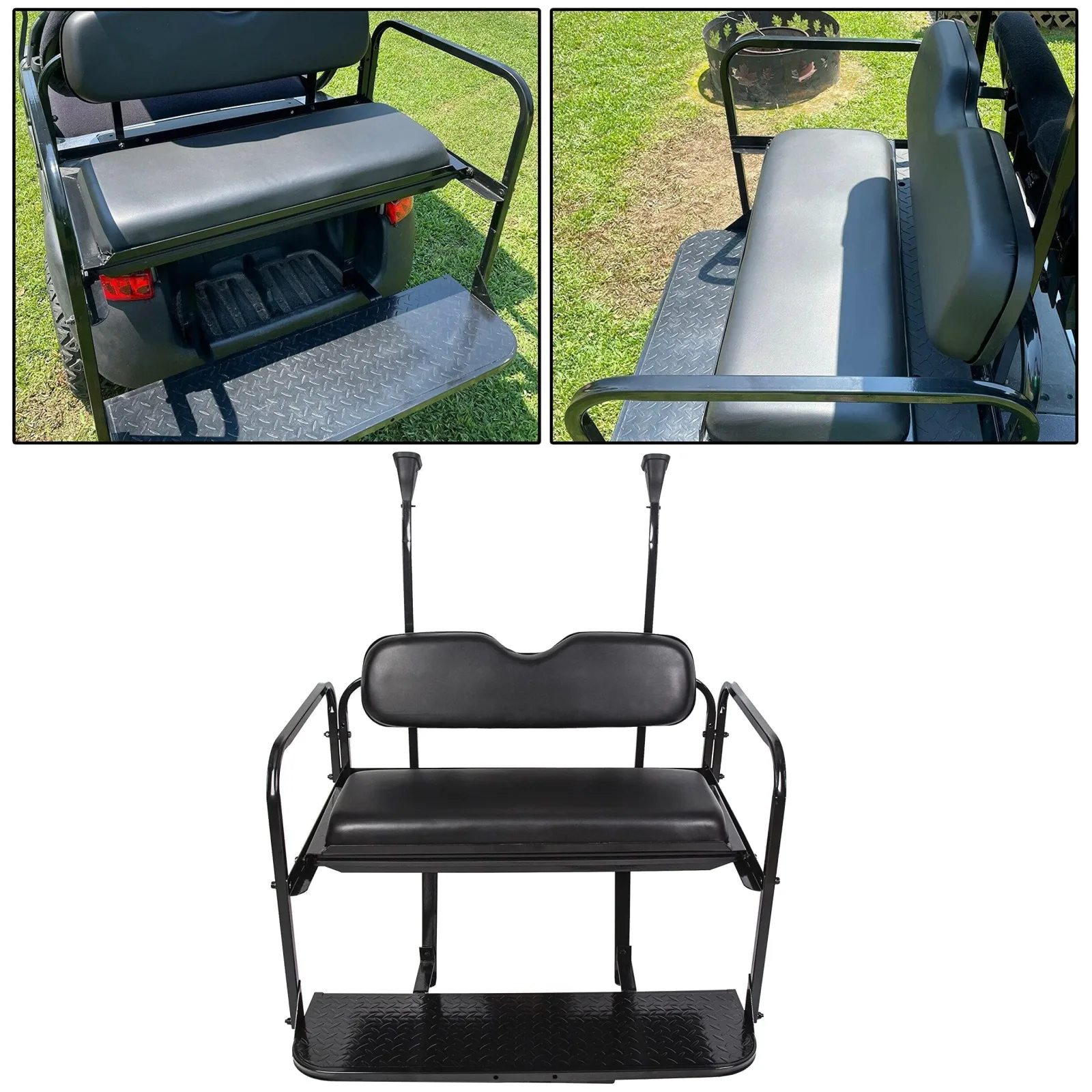 ECOTRIC Rear Seat Kit with Grab Bar for Club Car image 3