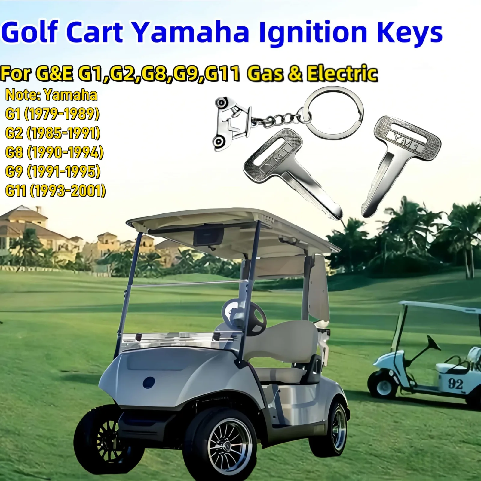 WUKO HUNT Yamaha Golf Cart Replacement Ignition Keys image 2