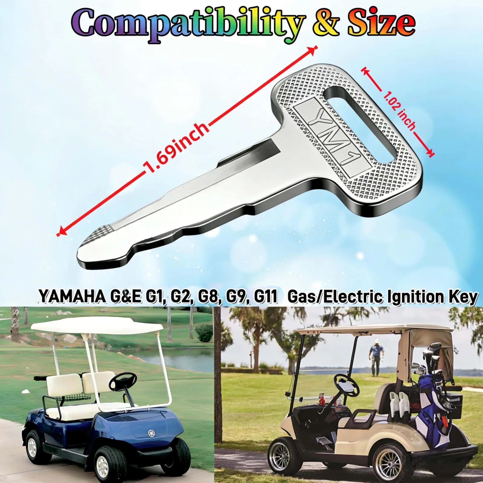 WUKO HUNT Yamaha Golf Cart Replacement Ignition Keys image 4