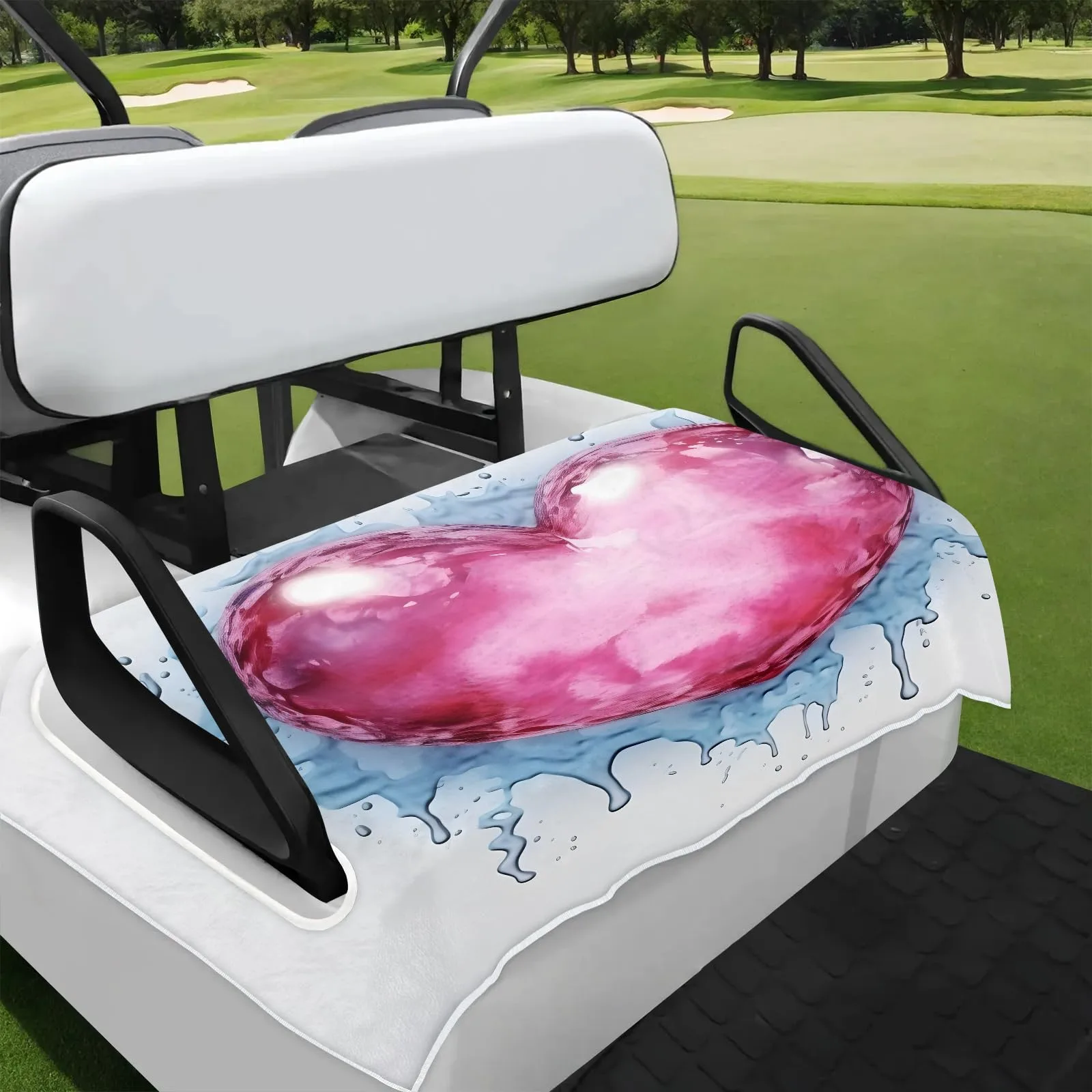 Tiveruda Love Heart Golf Cart Seat Cover, 51 x 31 in