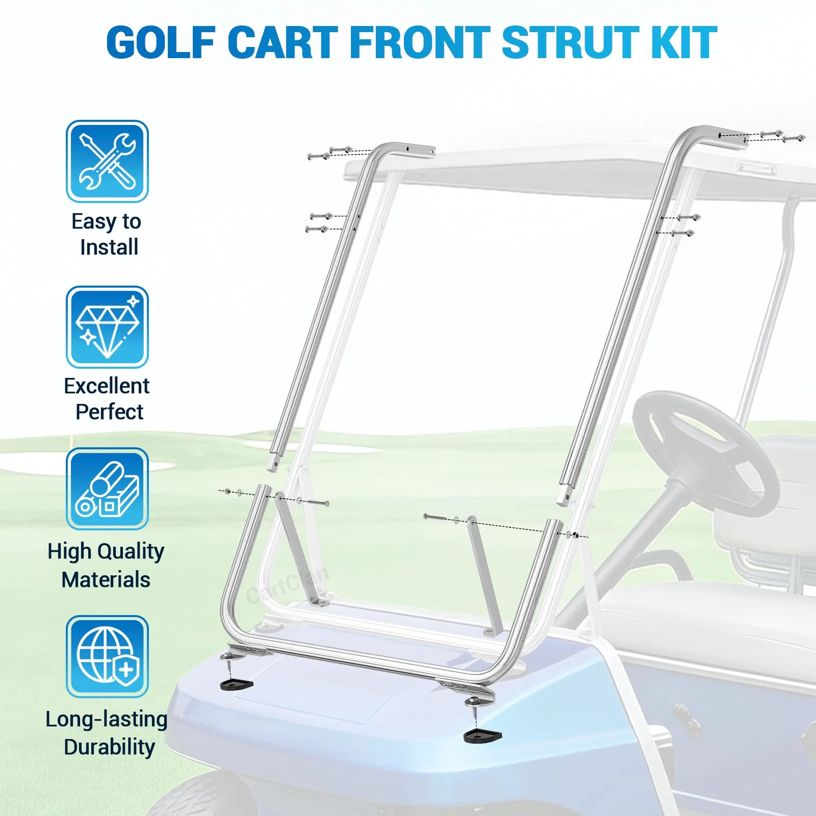 CartClan Front Strut Bracket Kit for Club Car DS & Carryall (CT-0209) image 3