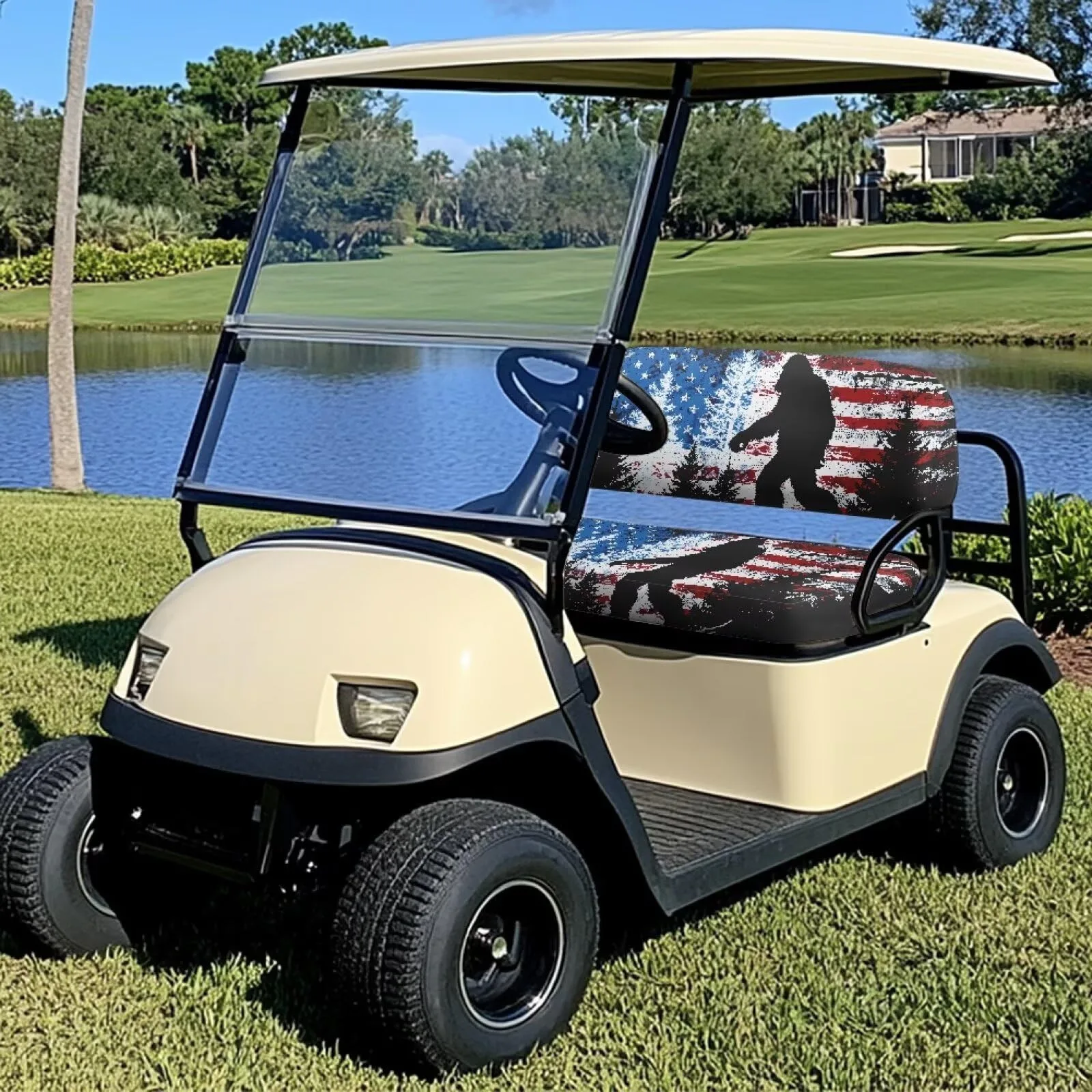 ELEQIN Gorilla American Flag Golf Cart Seat Cover Set image 2