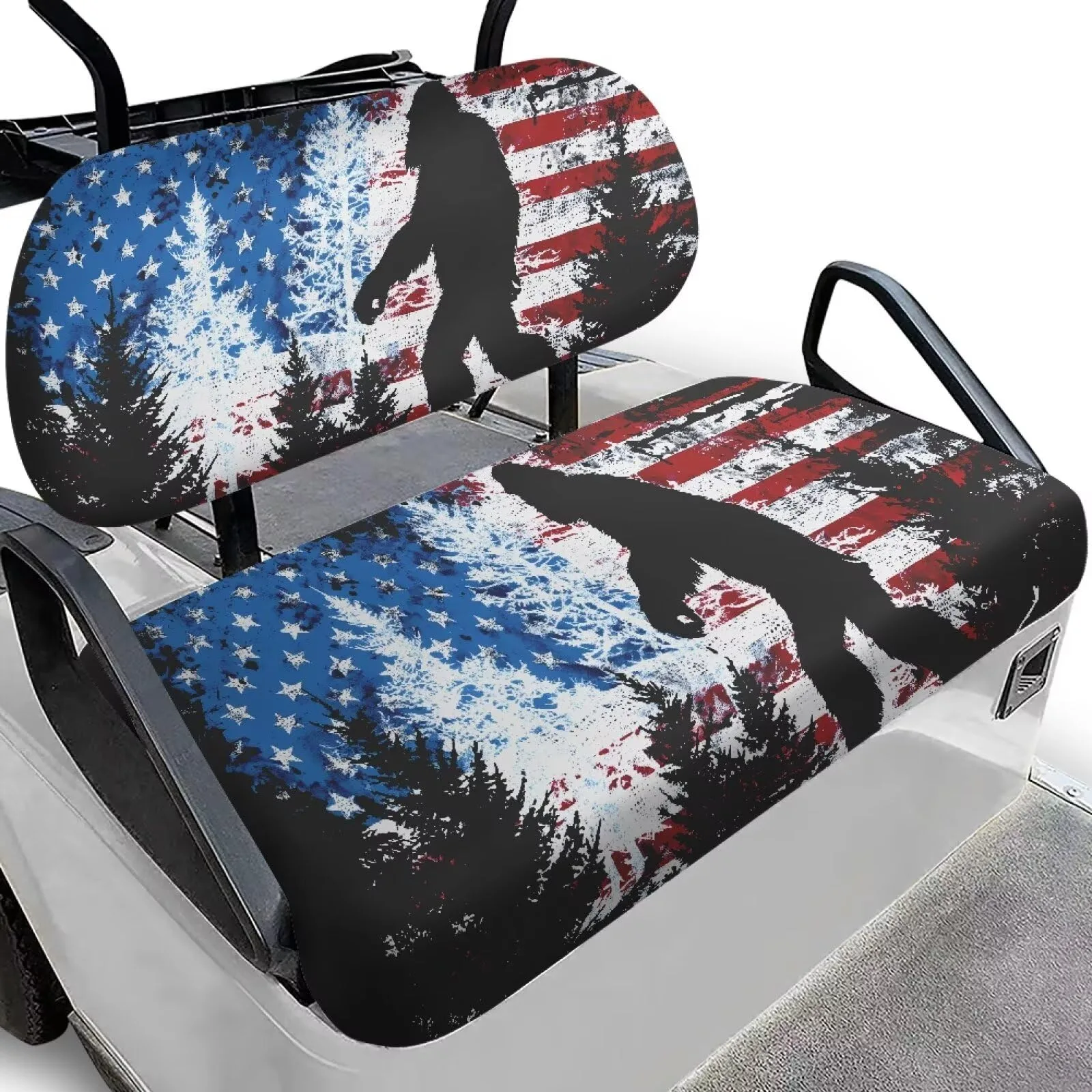 ELEQIN Gorilla American Flag Golf Cart Seat Cover Set