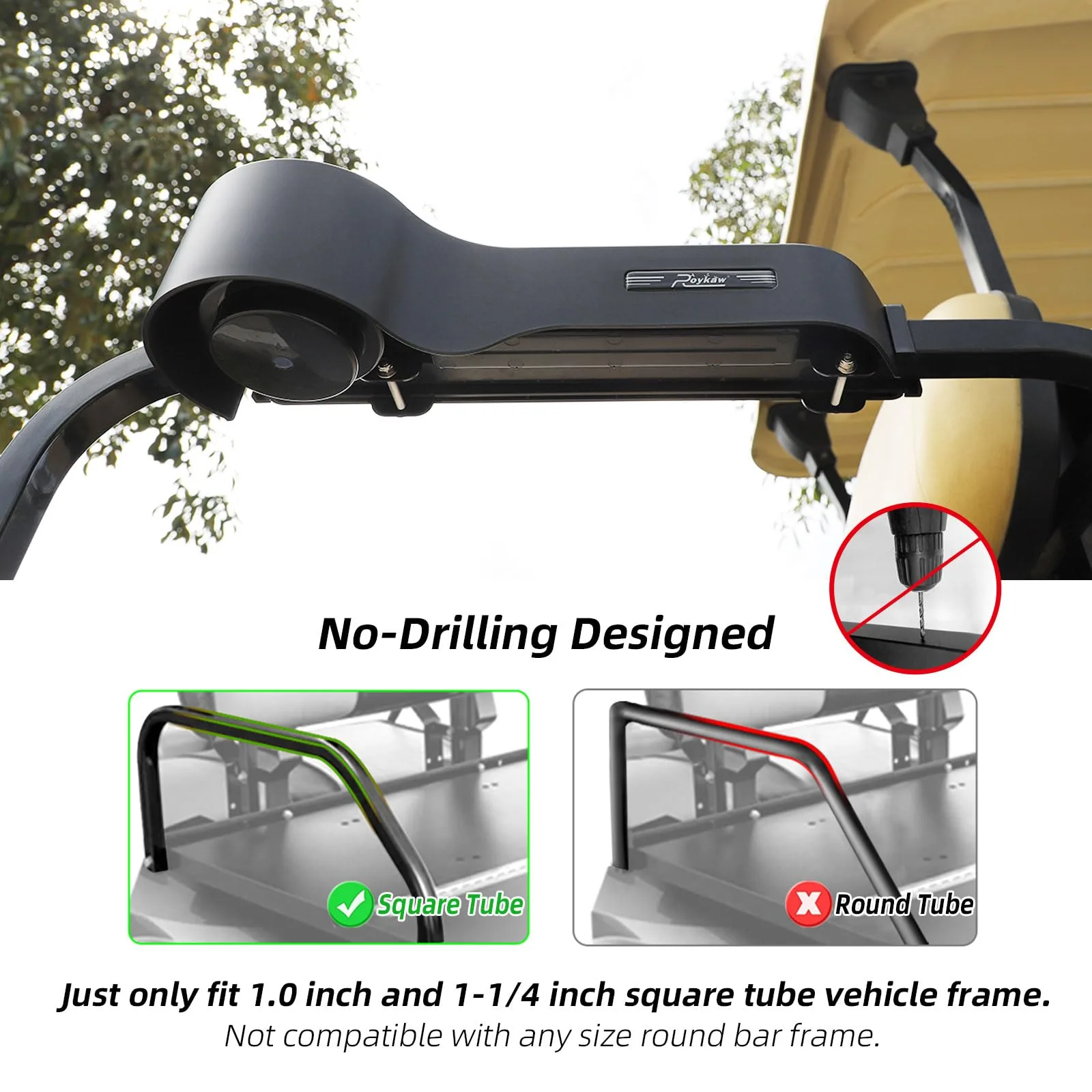 Roykaw Golf Cart Rear Seat Armrest with Cup Holder image 3