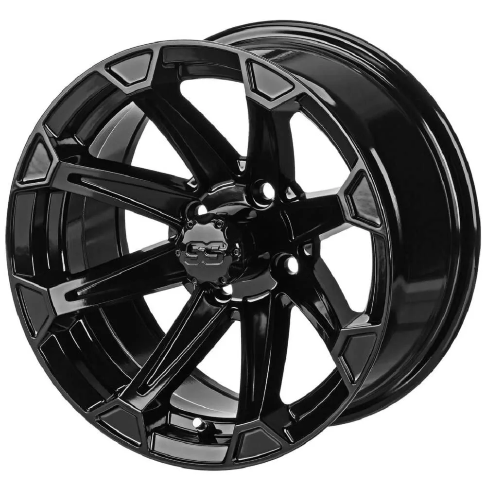 LSI Viking 14-Inch Gloss Black Golf Cart Wheels 108954FS image 2