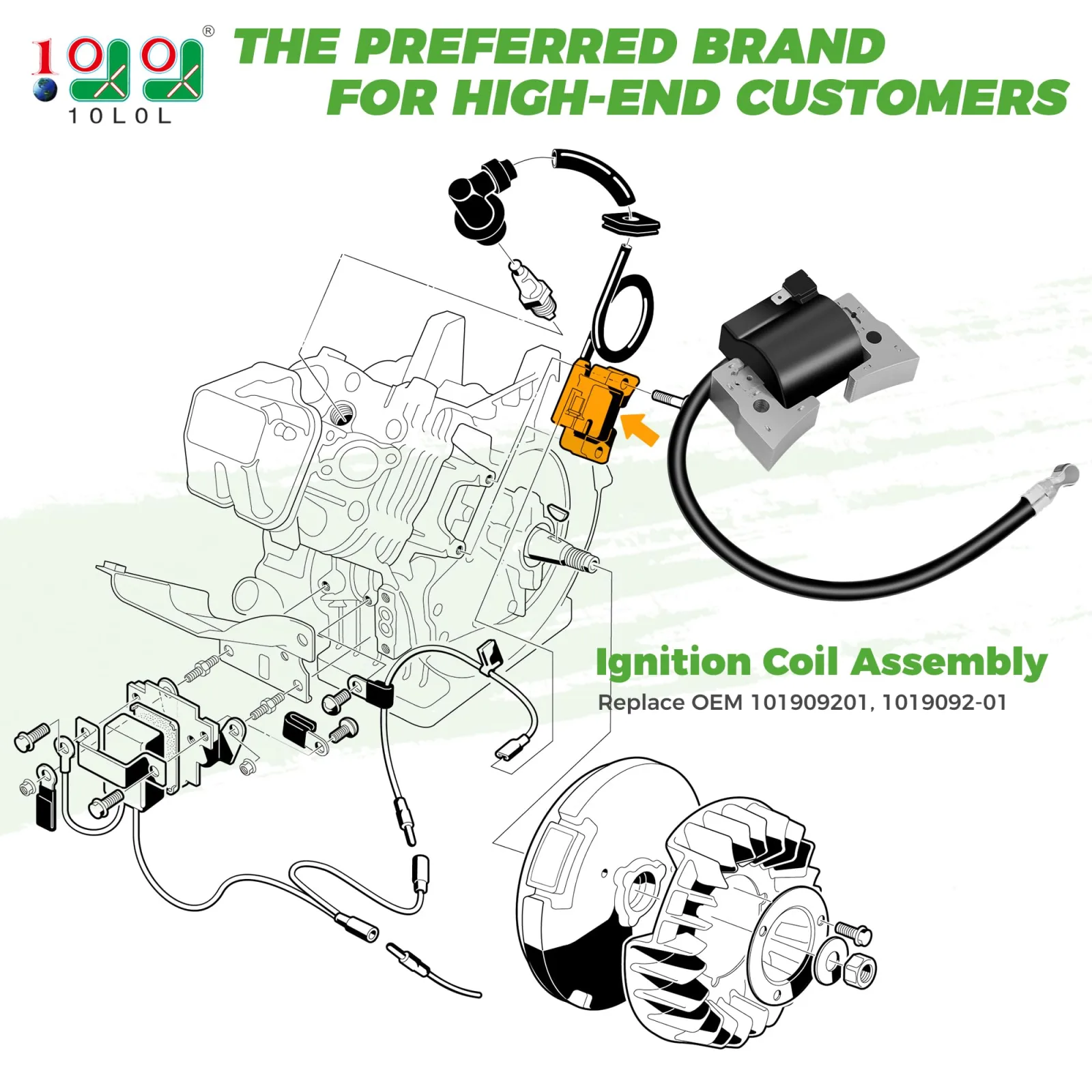 10L0L Ignition Coil for Club Car DS and Precedent Gas Carts image 2