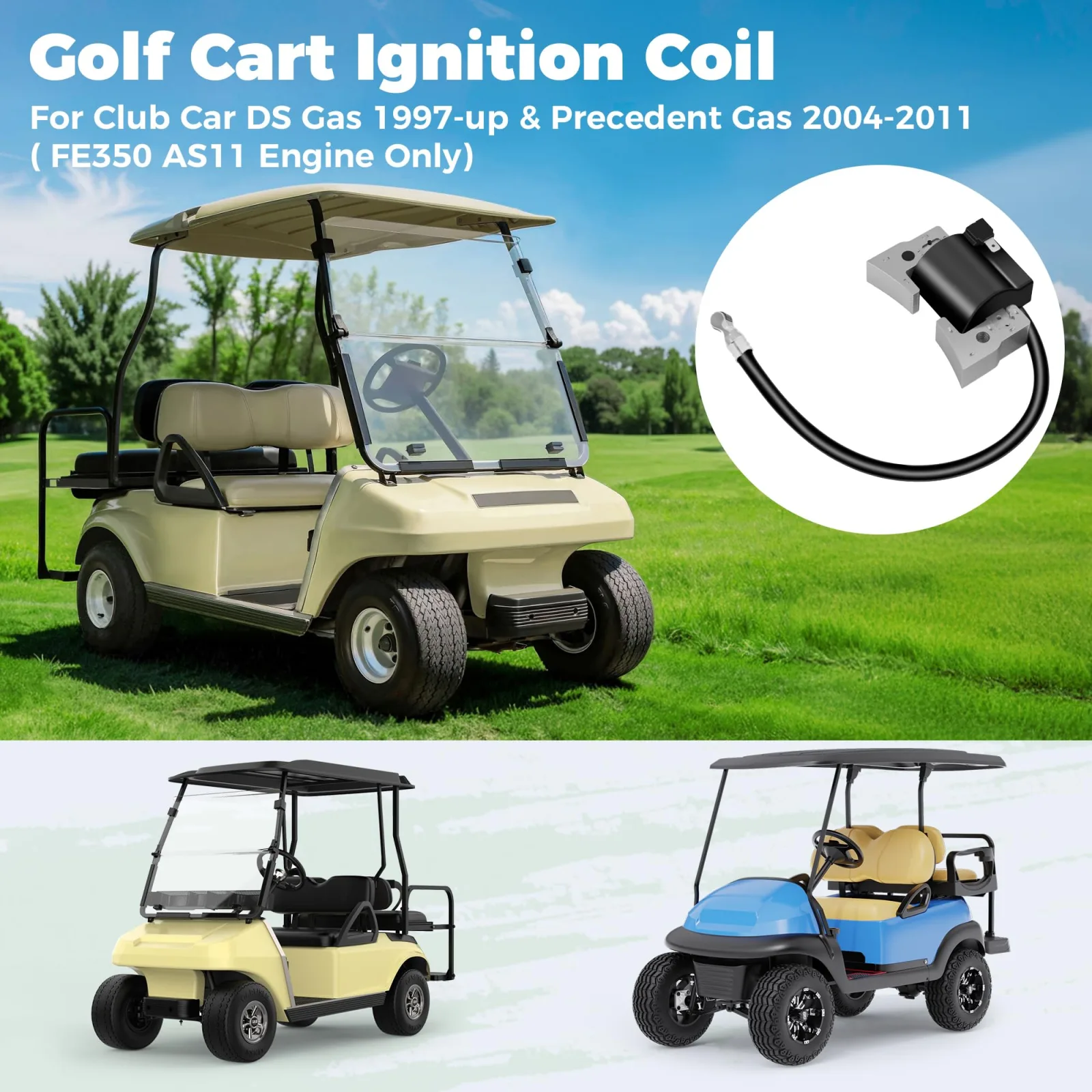 10L0L Ignition Coil for Club Car DS and Precedent Gas Carts image 3