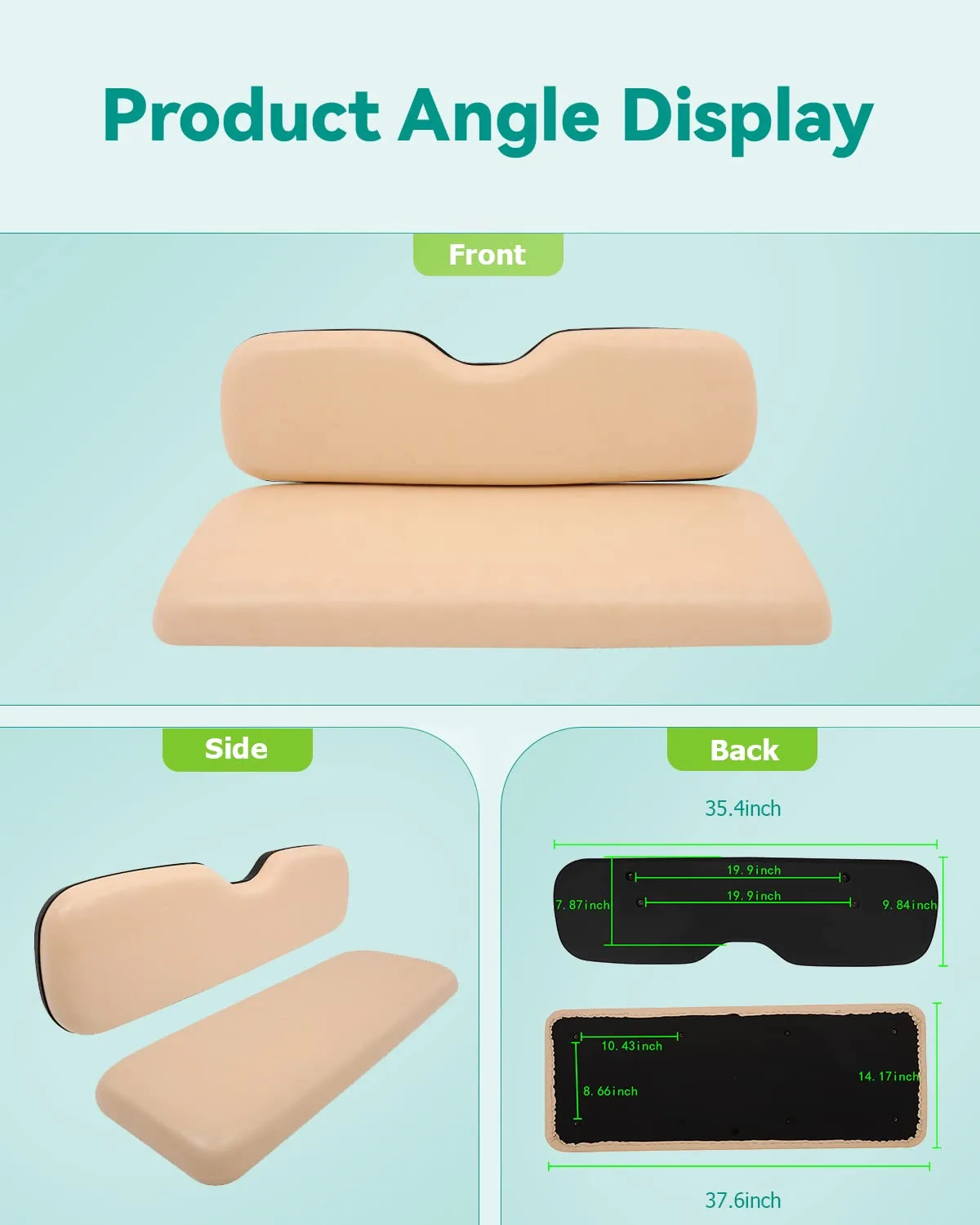 ILVGOLF Golf Cart Rear Flip Seat Cushions, Wheat image 3