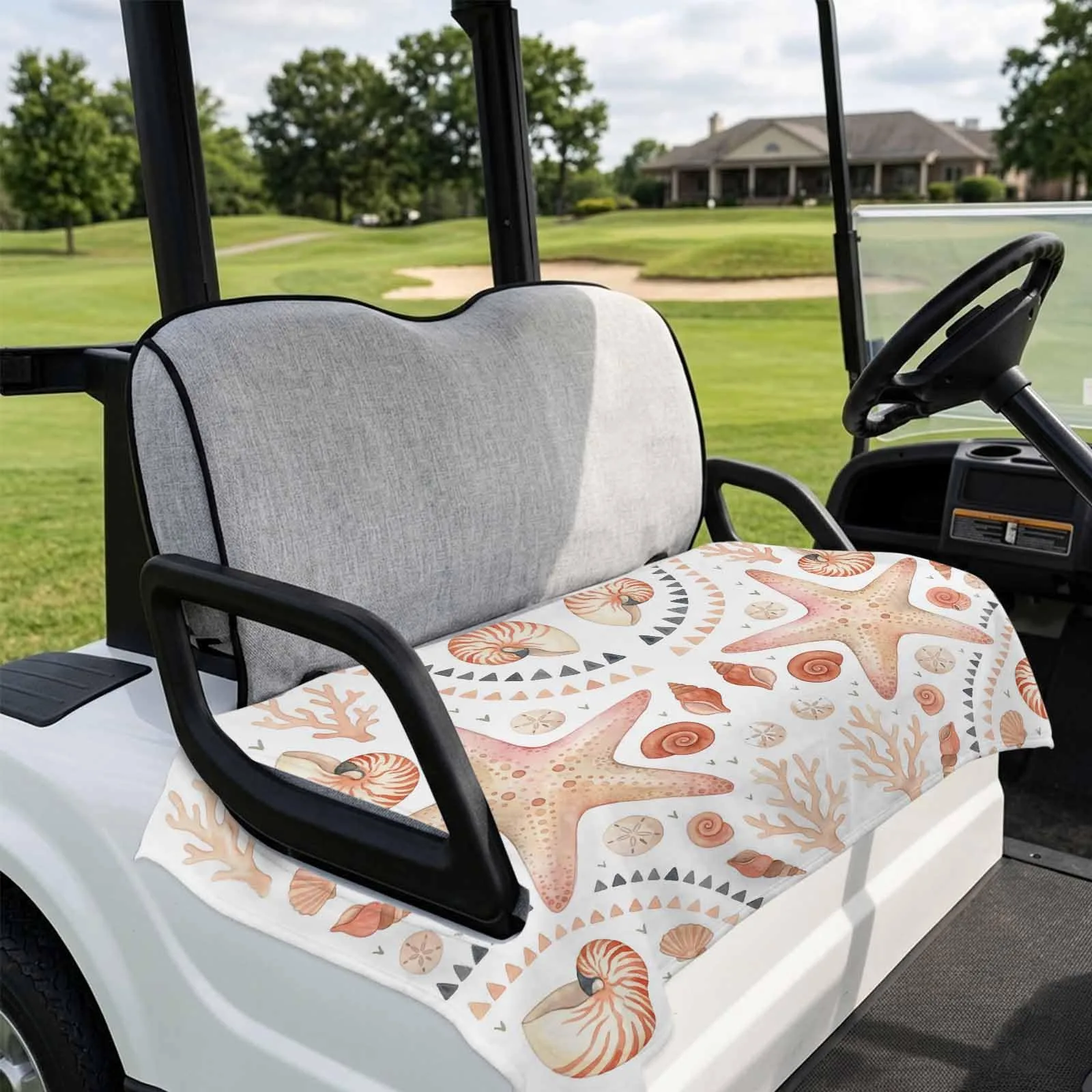 DecorLovee 51 x 31 Sea Starfish Golf Cart Seat Cover - Orange image 4