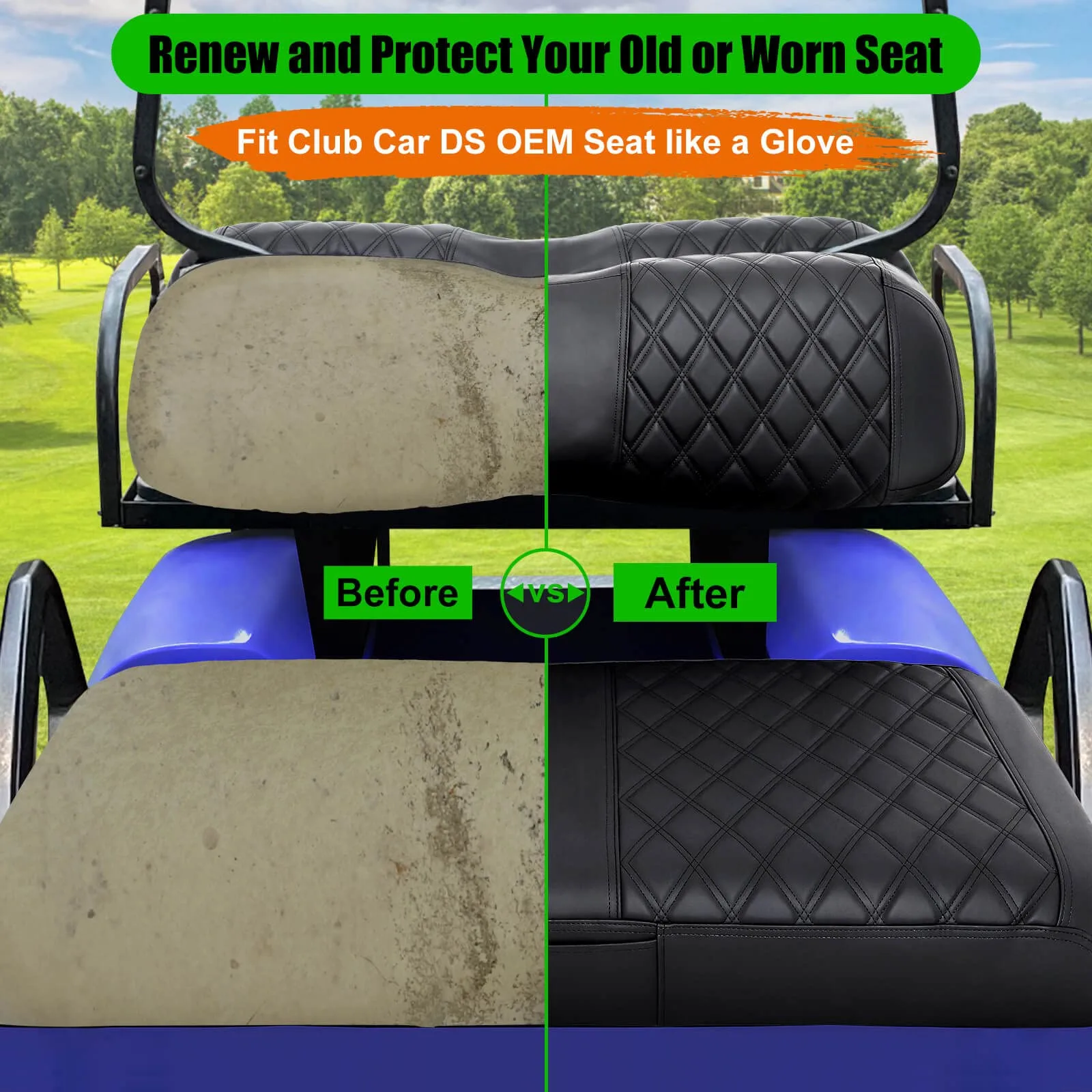 LEAPGOMAX Golf Cart Seat Covers for Club Car DS image 4