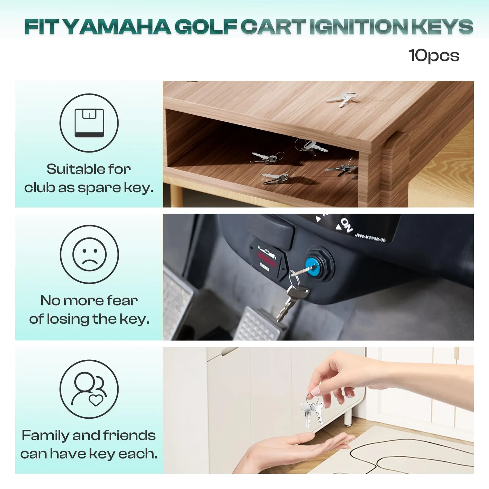 DRIVE UP DU00177 Ignition Keys for Yamaha Golf Carts image 2