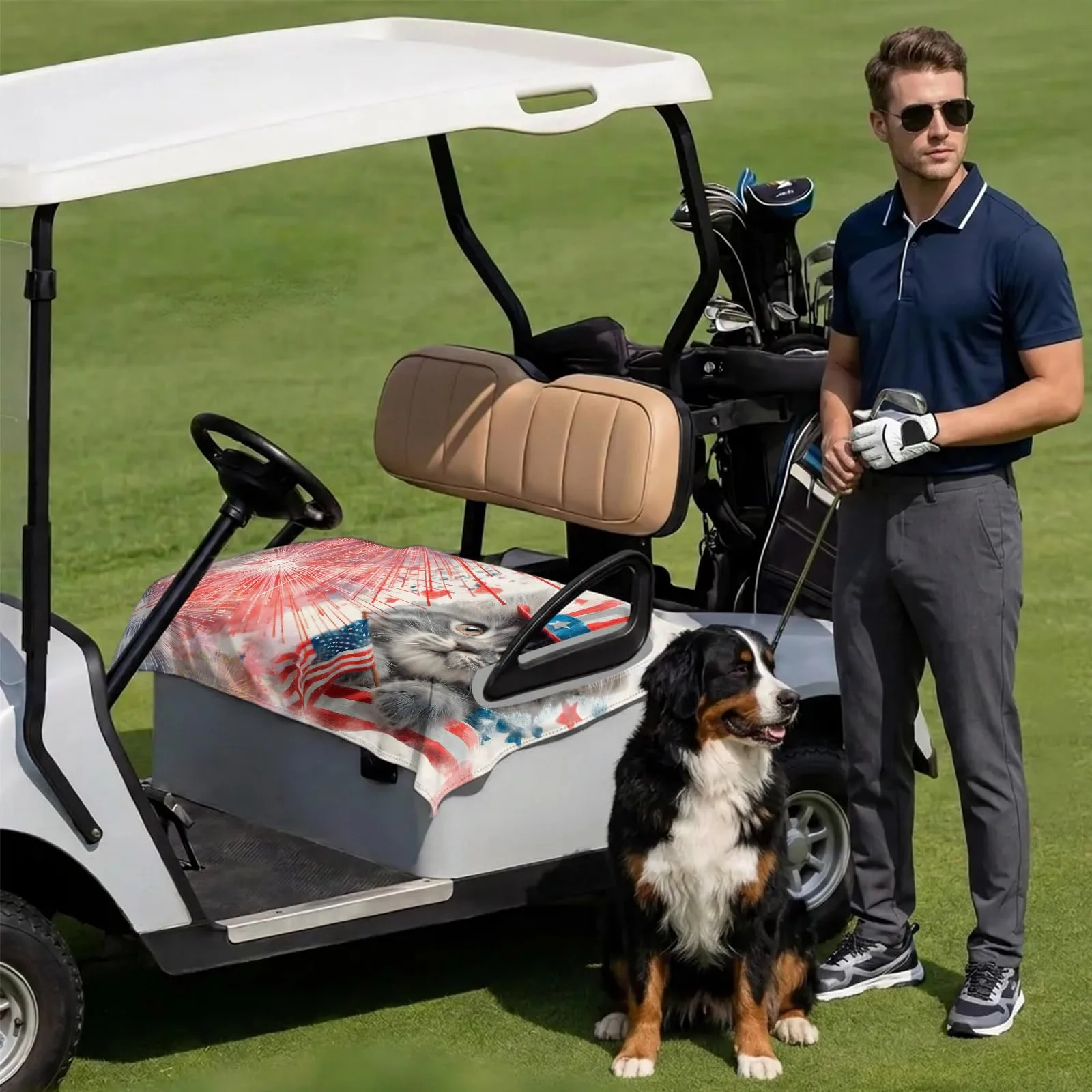 DecorLovee 51 x 31 in Golf Cart Seat Cover image 3