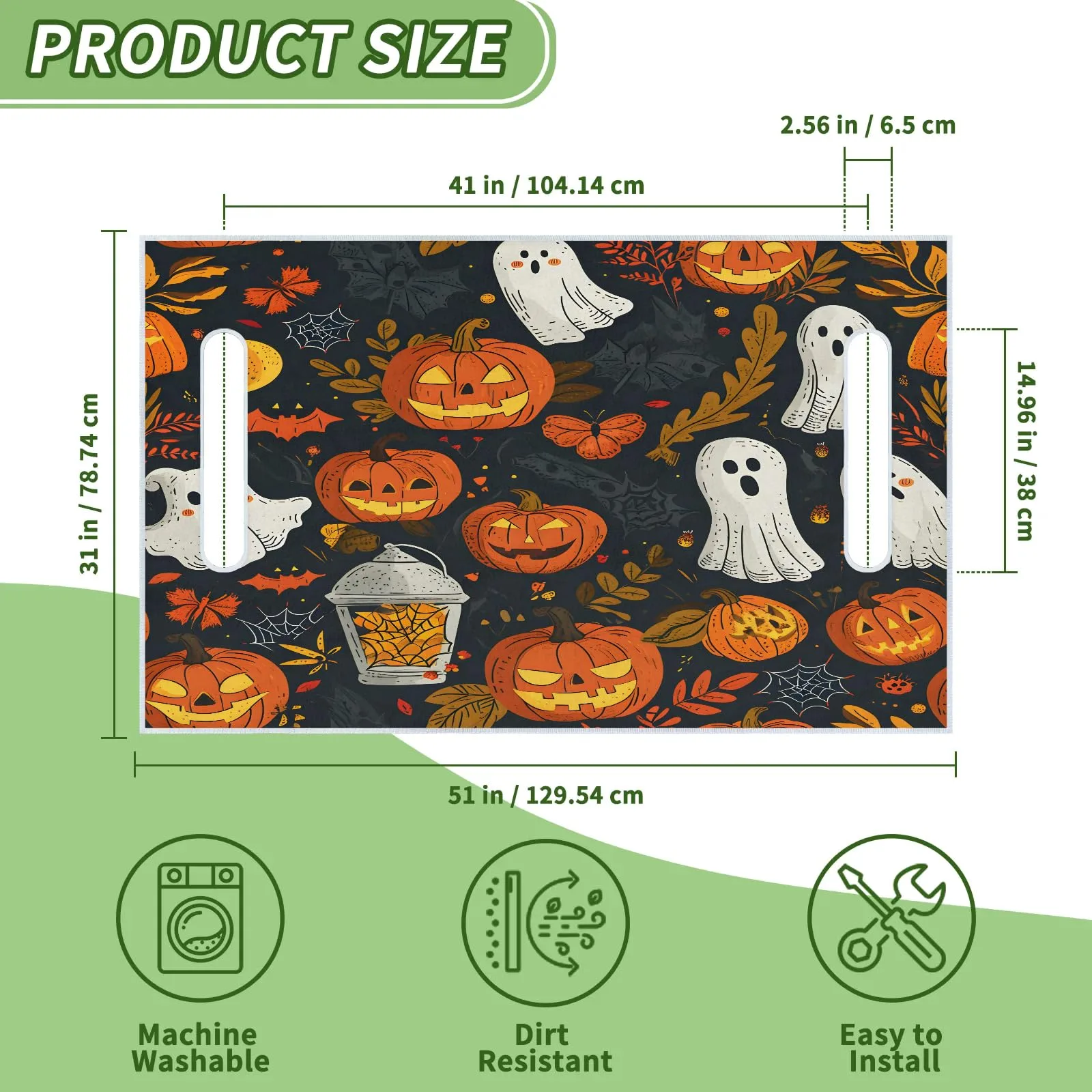 Tiveruda Halloween Golf Cart Seat Cover, 51 x 31 Inches image 2