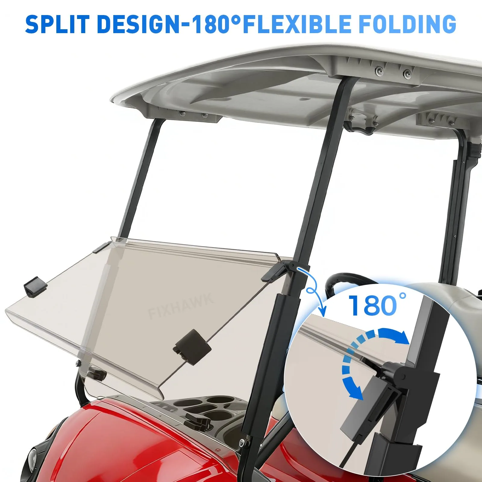 FIXHAWK Tinted Foldable Windshield for Yamaha G29/Drive image 3