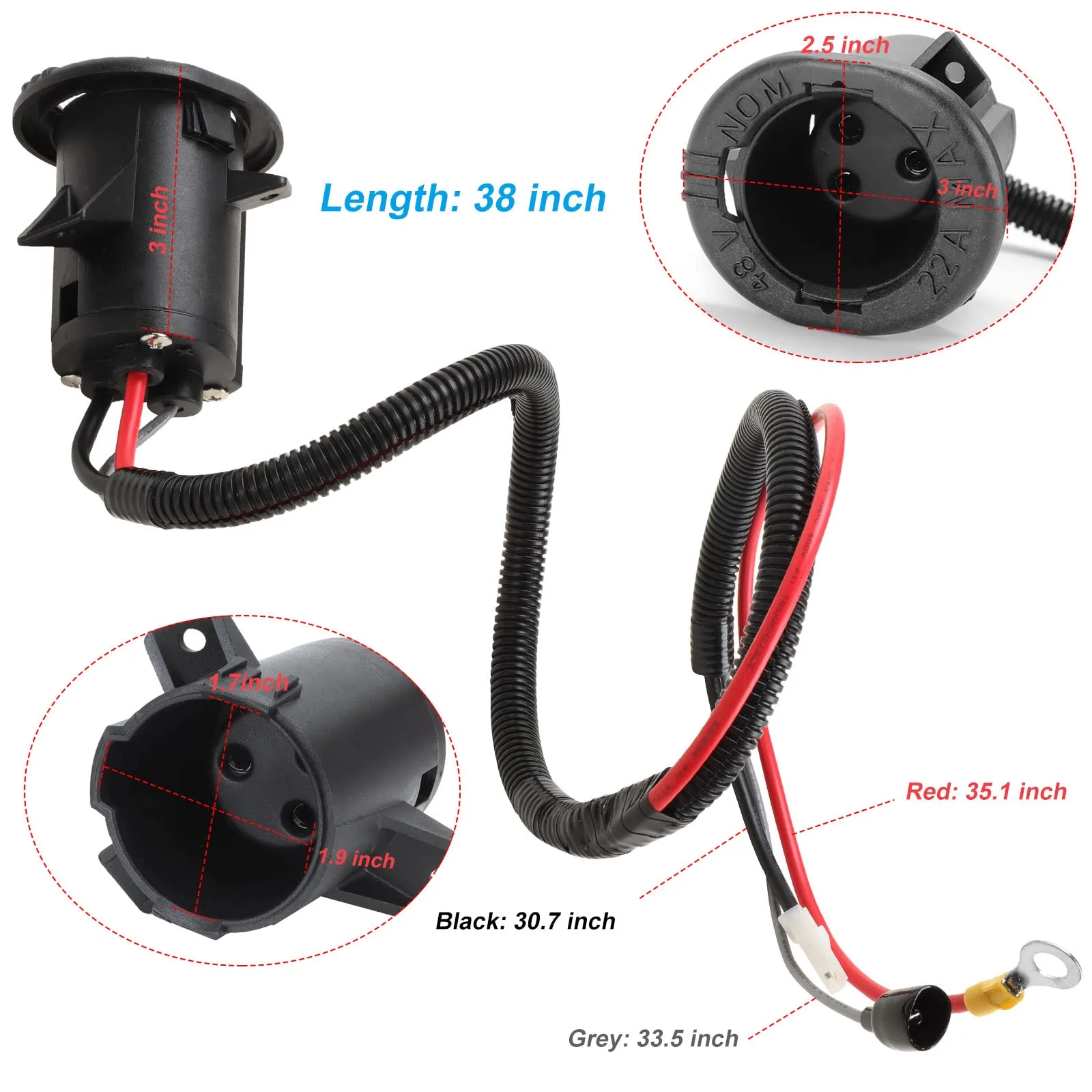 Roykaw 48V Charger Receptacle for Club Car Precedent image 4