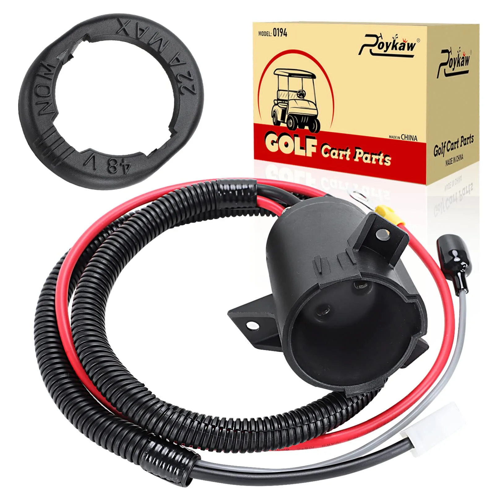 Roykaw 48V Charger Receptacle for Club Car Precedent